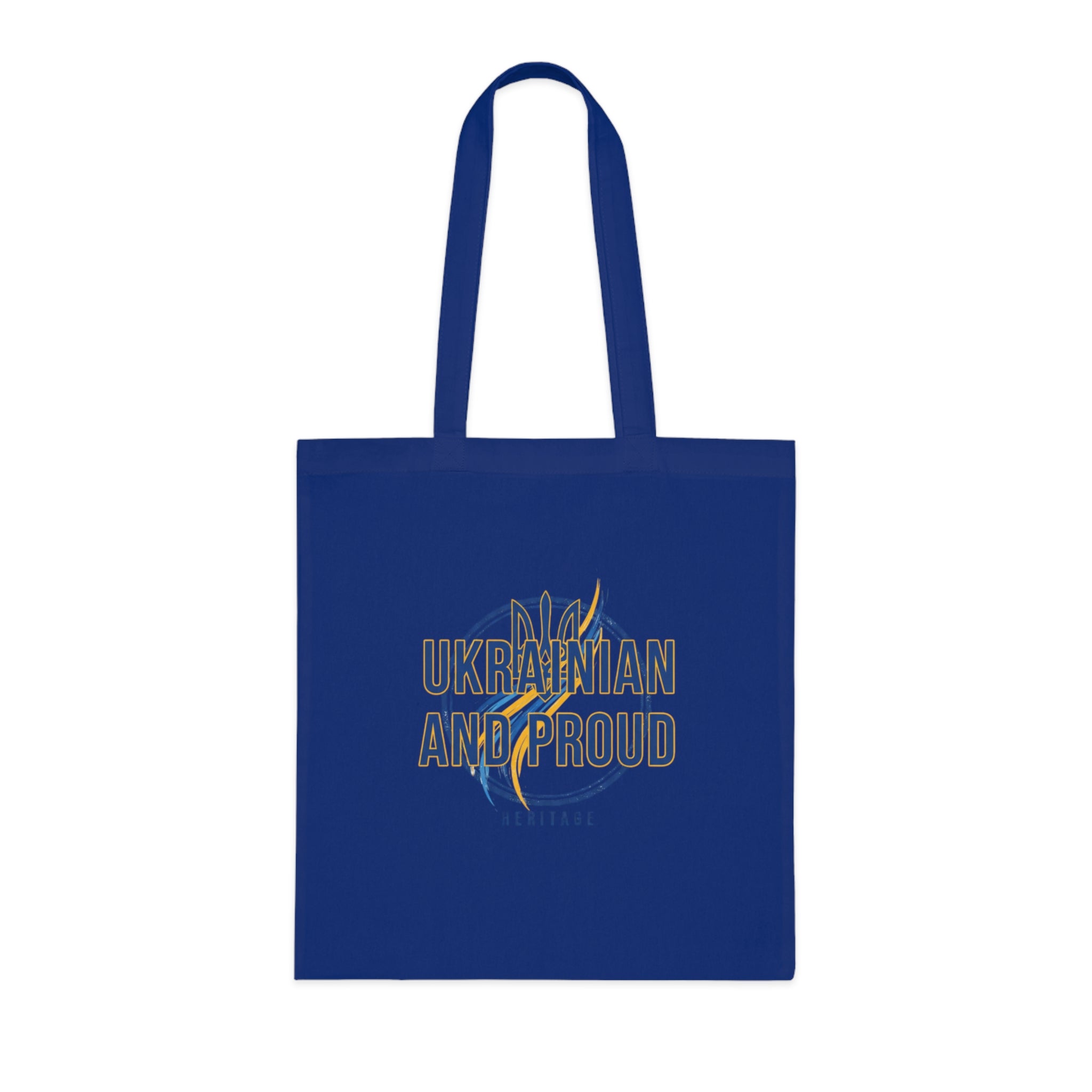 Ukrainian And Proud Cotton Tote — Heritage Flag Graphic Tote Bag