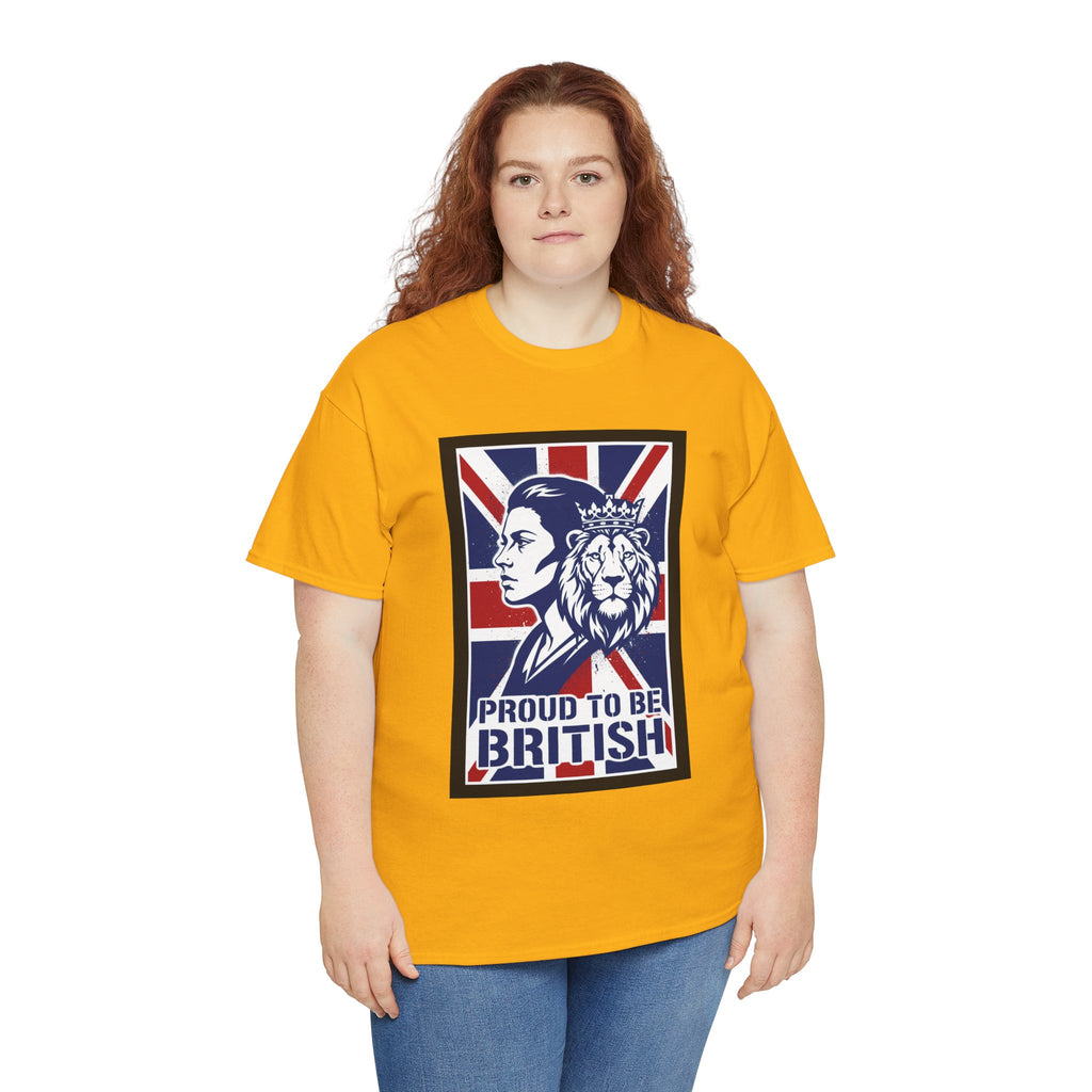 Proud to Be British T-Shirt – Union Jack Lion Graphic Tee