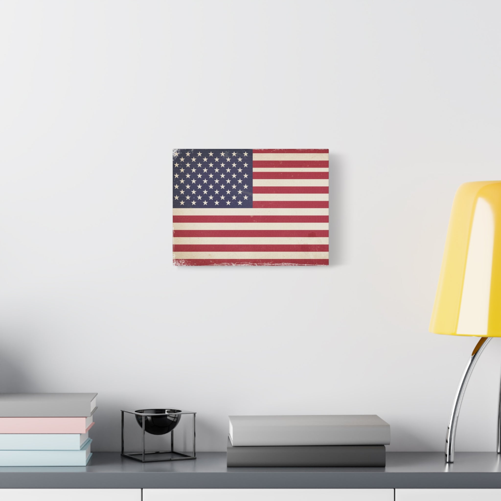 American Flag Vintage Canvas — Matte Stretched Wall Art