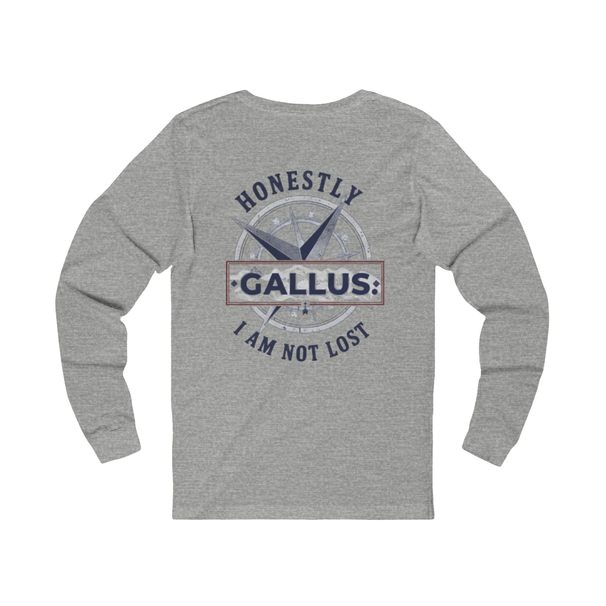 Gallus Compass Long Sleeve Tee — 'Honestly I Am Not Lost' Graphic
