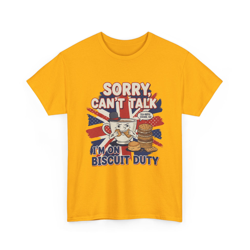 Biscuit Duty T‑Shirt - "Sorry Can't Talk, I'm On Biscuit Duty" British Tea & Biscuit Graphic Tee