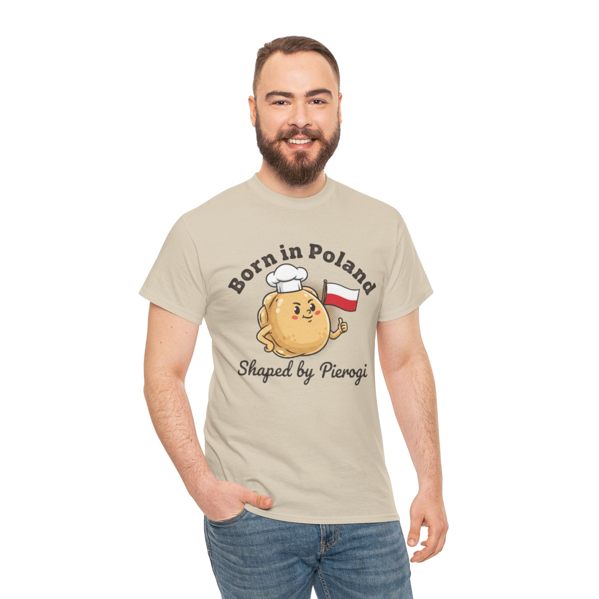 Born in Poland T-Shirt — "Shaped by Pierogi" Polish Pride Tee