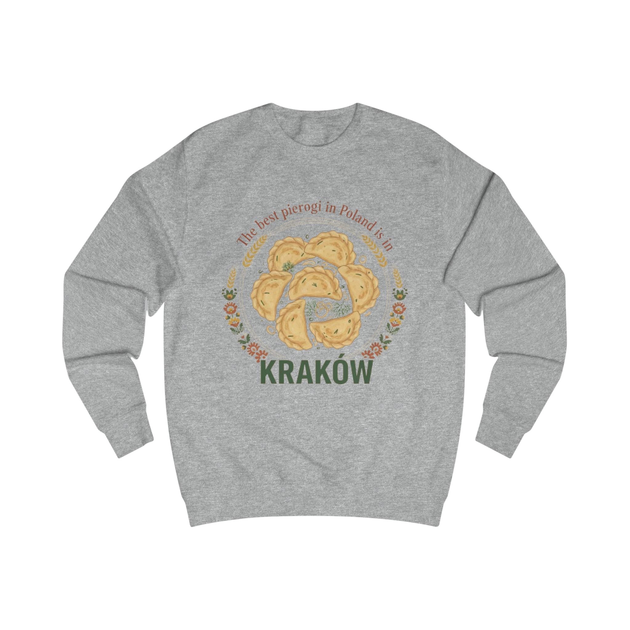 Kraków Pierogi Sweatshirt — "The best pierogi in Poland is in KRAKÓW" Cozy Polish Food Crewneck
