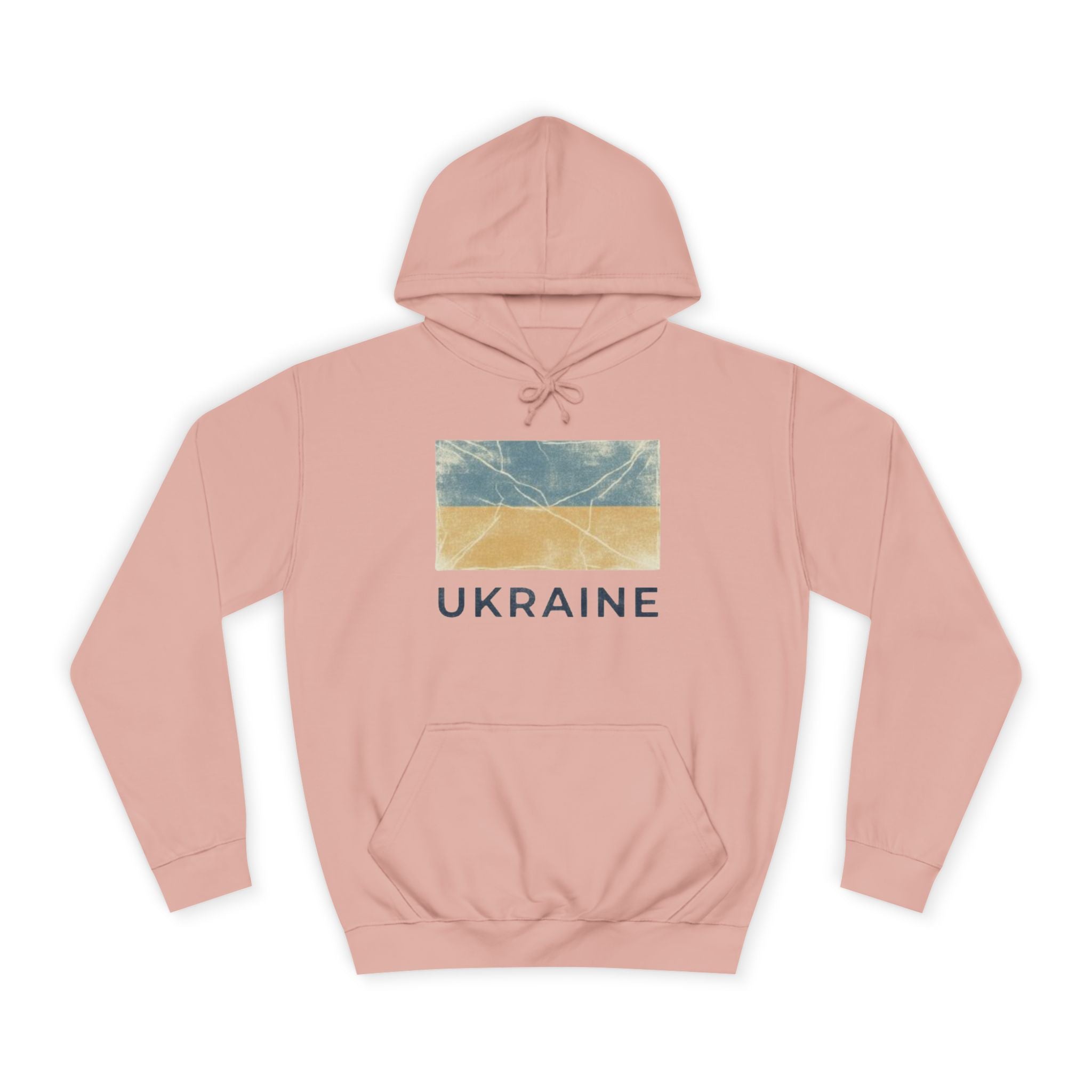 Ukraine Flag Hoodie – Distressed Blue & Yellow Support Pullover