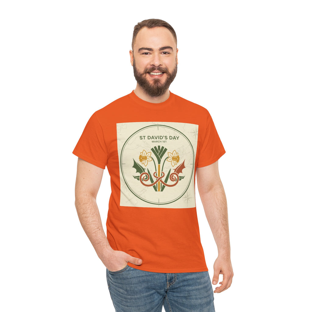 St. David's Day Floral Tee — Welsh Daffodil & Leek Celebration Shirt