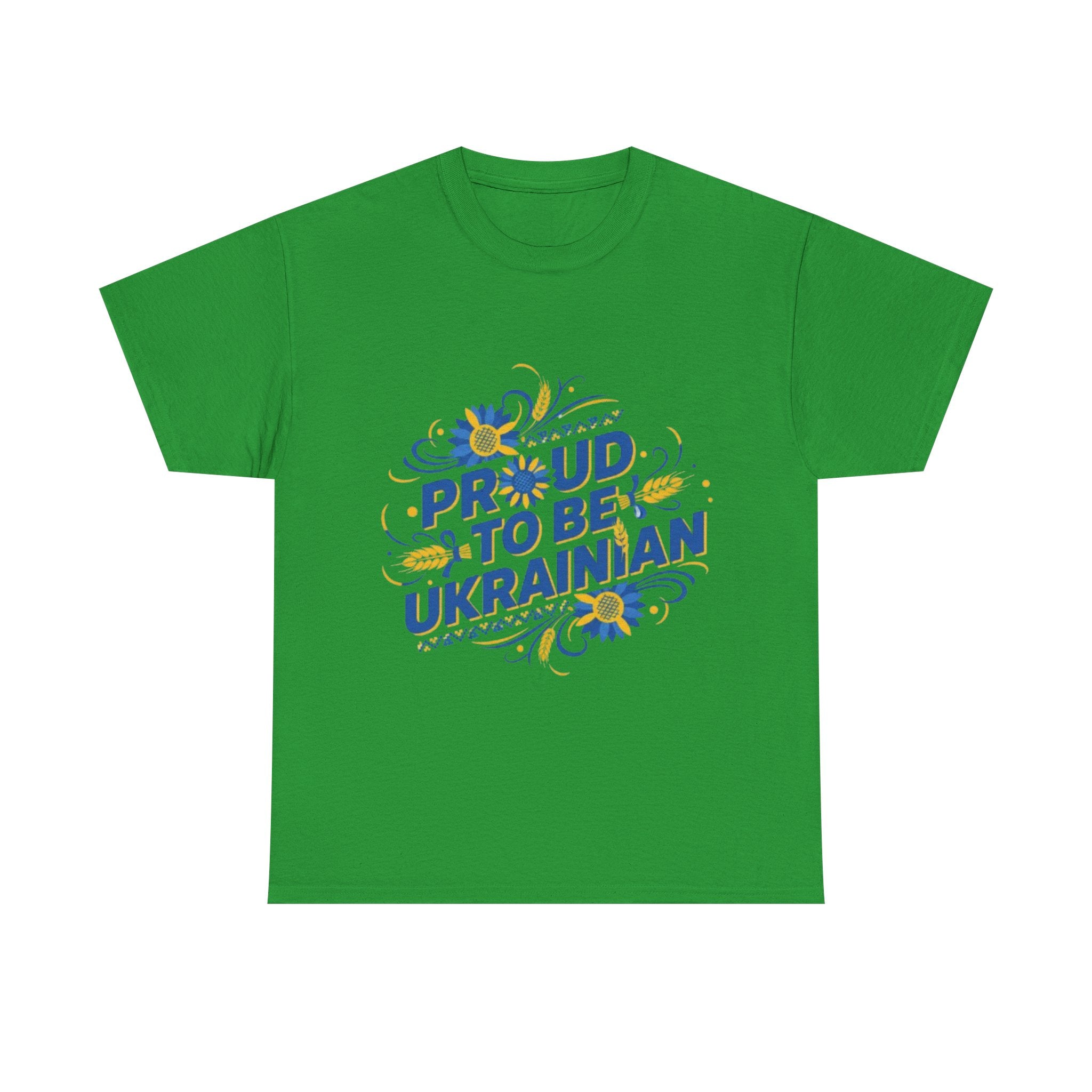 Proud to Be Ukrainian T-Shirt — Blue & Yellow Floral Pride Tee