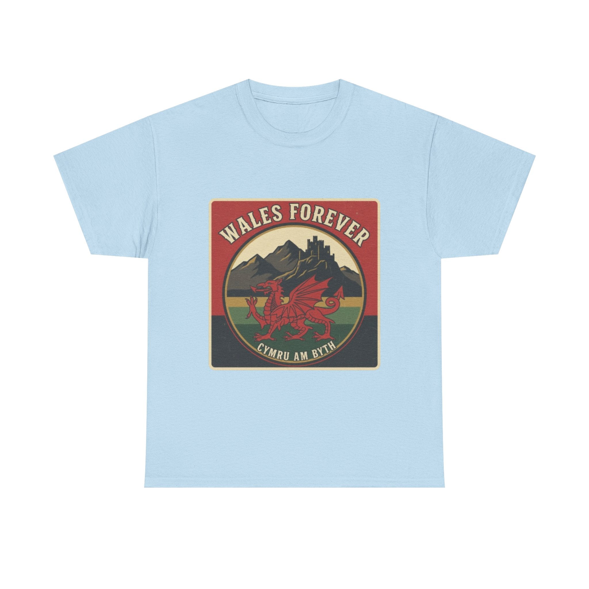 Wales Forever T-Shirt — Vintage Welsh Dragon Crest Tee
