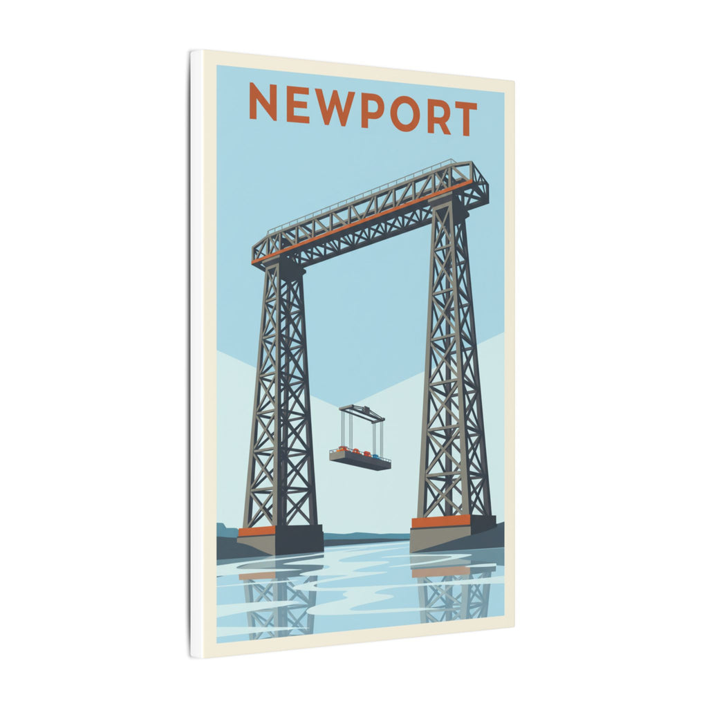 Newport Aerial Tram Matte Canvas Print  Vintage Coastal Wall Art