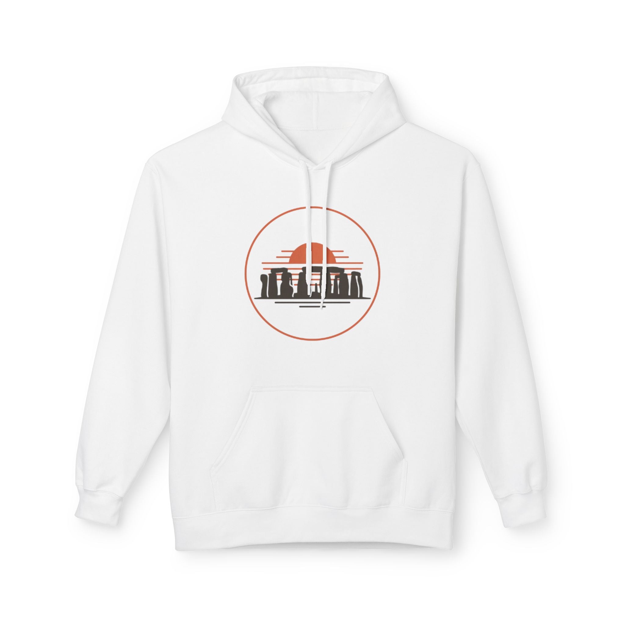 Stonehenge Sunset Hoodie – Retro Circle Graphic Unisex Hoodie