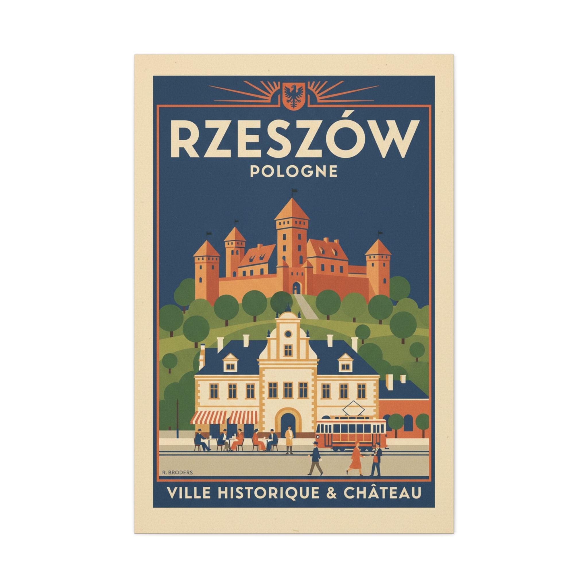 Rzeszów Vintage Travel Poster Canvas - Matte Stretched Wall Art