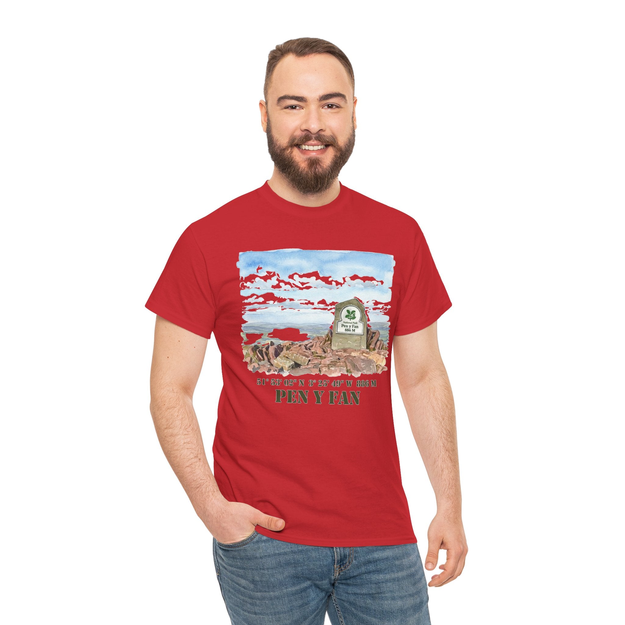 Pen y Fan Landscape T‑Shirt — Wales Mountain Hiking Souvenir Tee