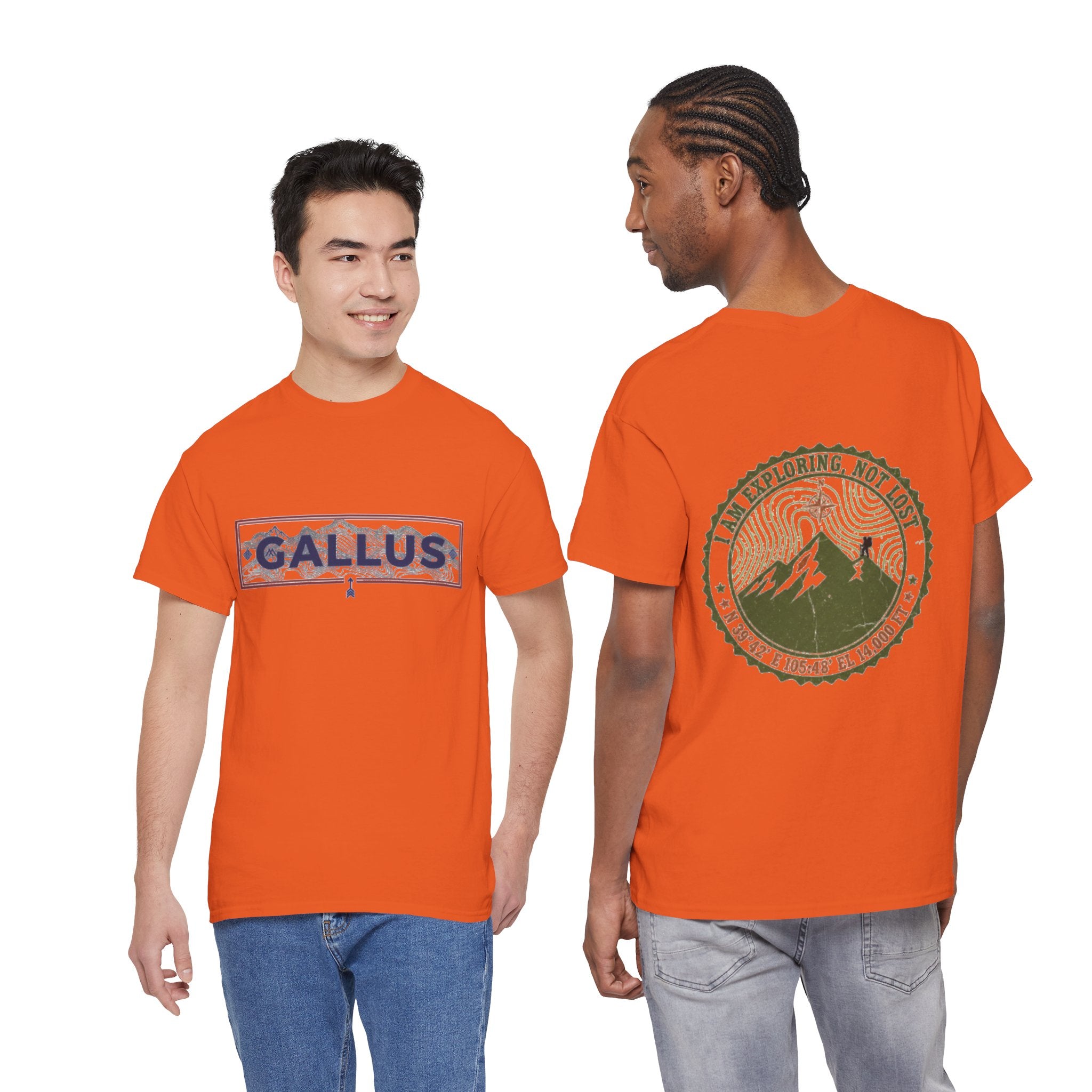 Adventure Logo Tee — "GALLUS" Mountain Badge Shirt (Exploring Not Lost)