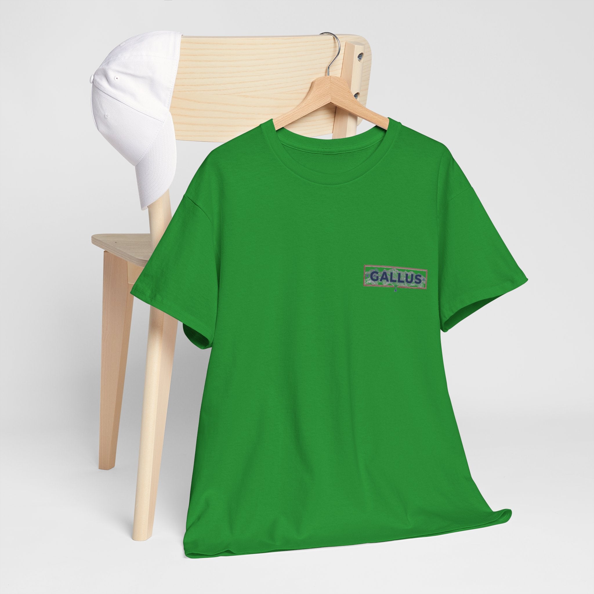 Mountain Sunset T-Shirt — Retro Nature Graphic Tee with 'GALLUS' Logo