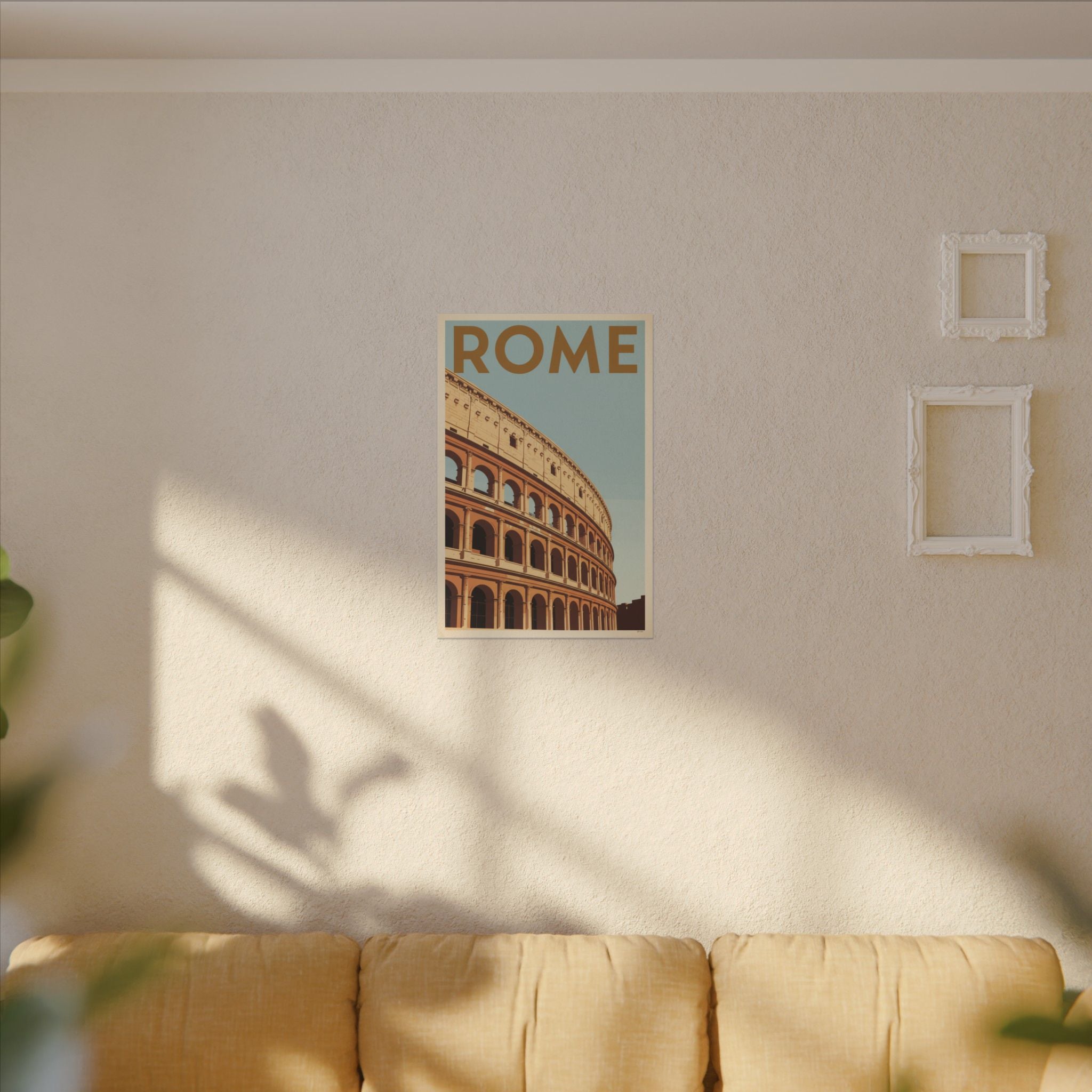 Rome Colosseum Vintage Travel Poster Matte Canvas Print