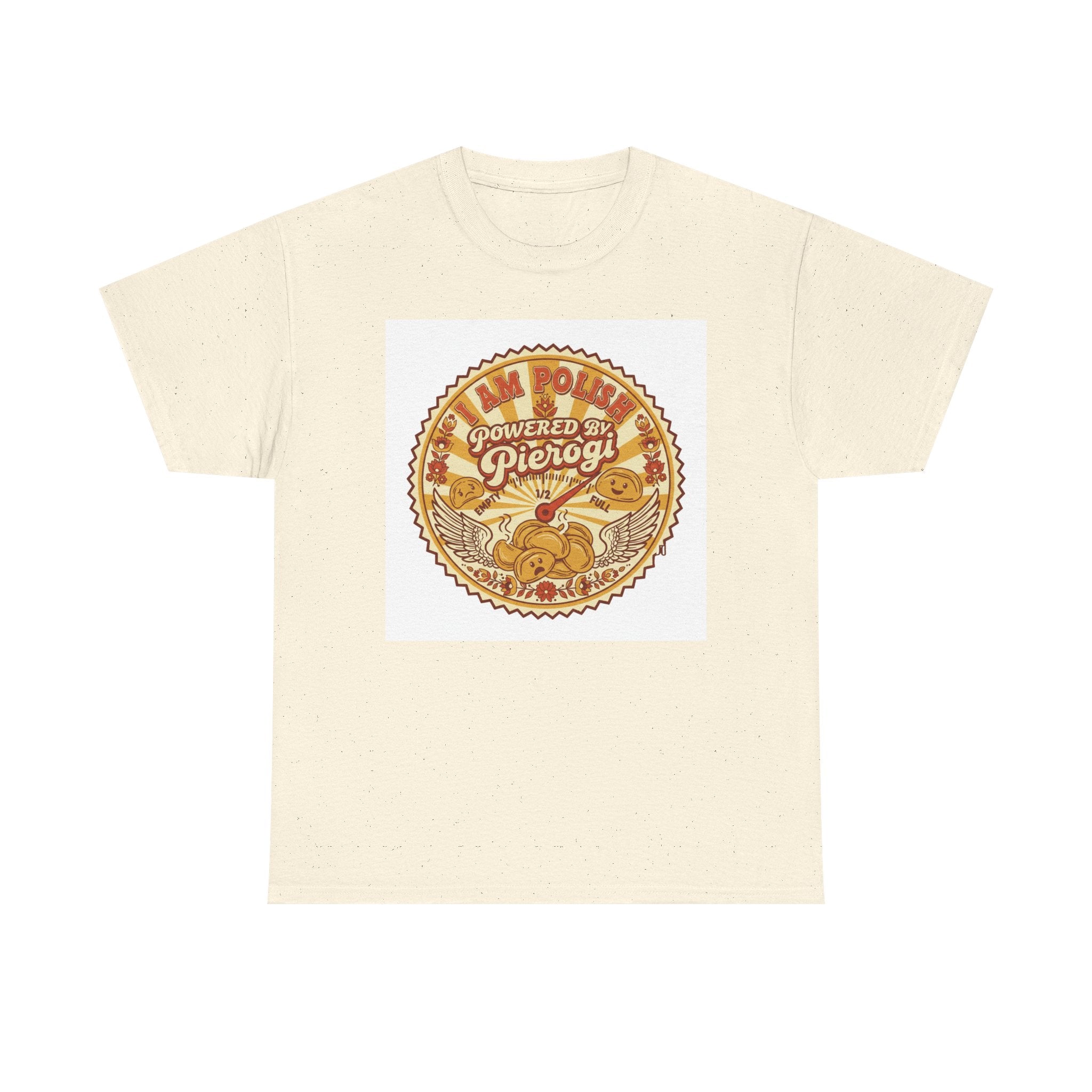 Pierogi Powered Tee — "All Power to Pierogi" Retro Food Lover T-Shirt