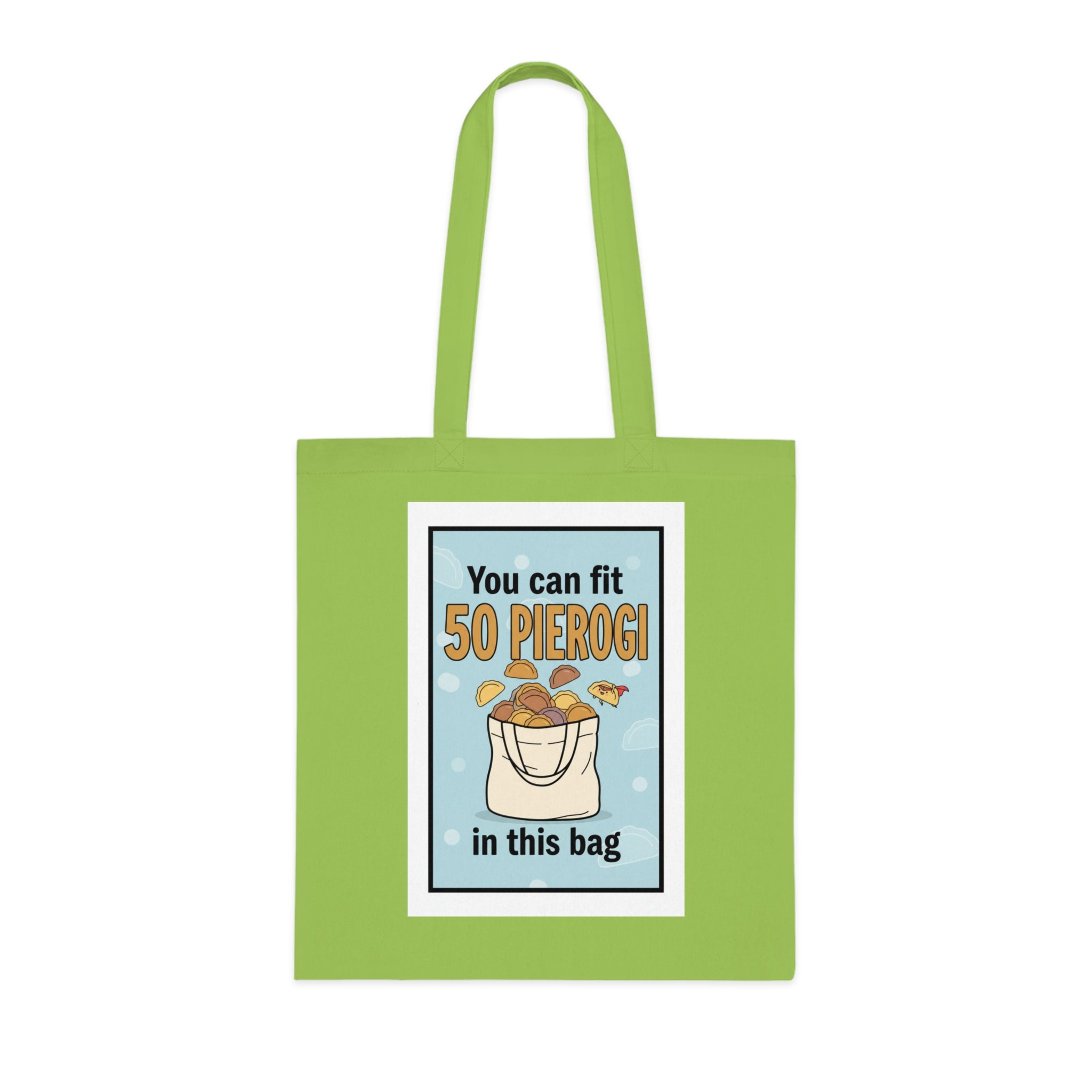 Funny 'You Can Fit 50 Pierogi in This Bag' Cotton Tote — Polish Food Lover Grocery Bag