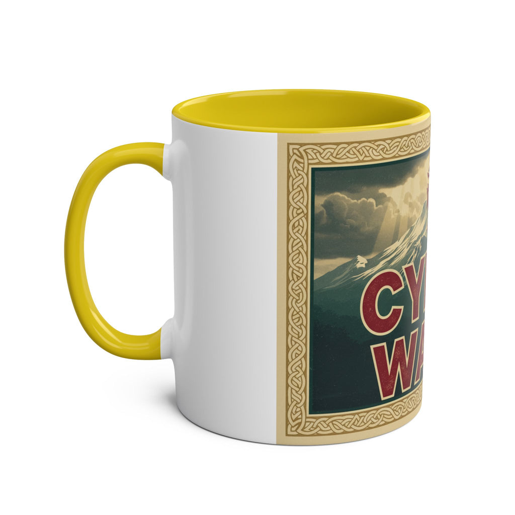 Cymru Wales Coffee Mug — Red Two-Tone 11oz Welsh Dragon Mug