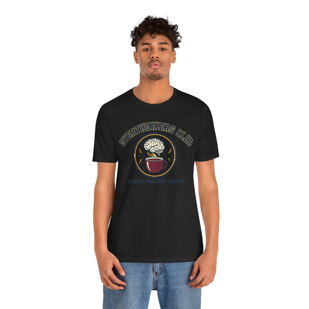 Overthinkers Club Tee | irony club shirt, varsity style shirt