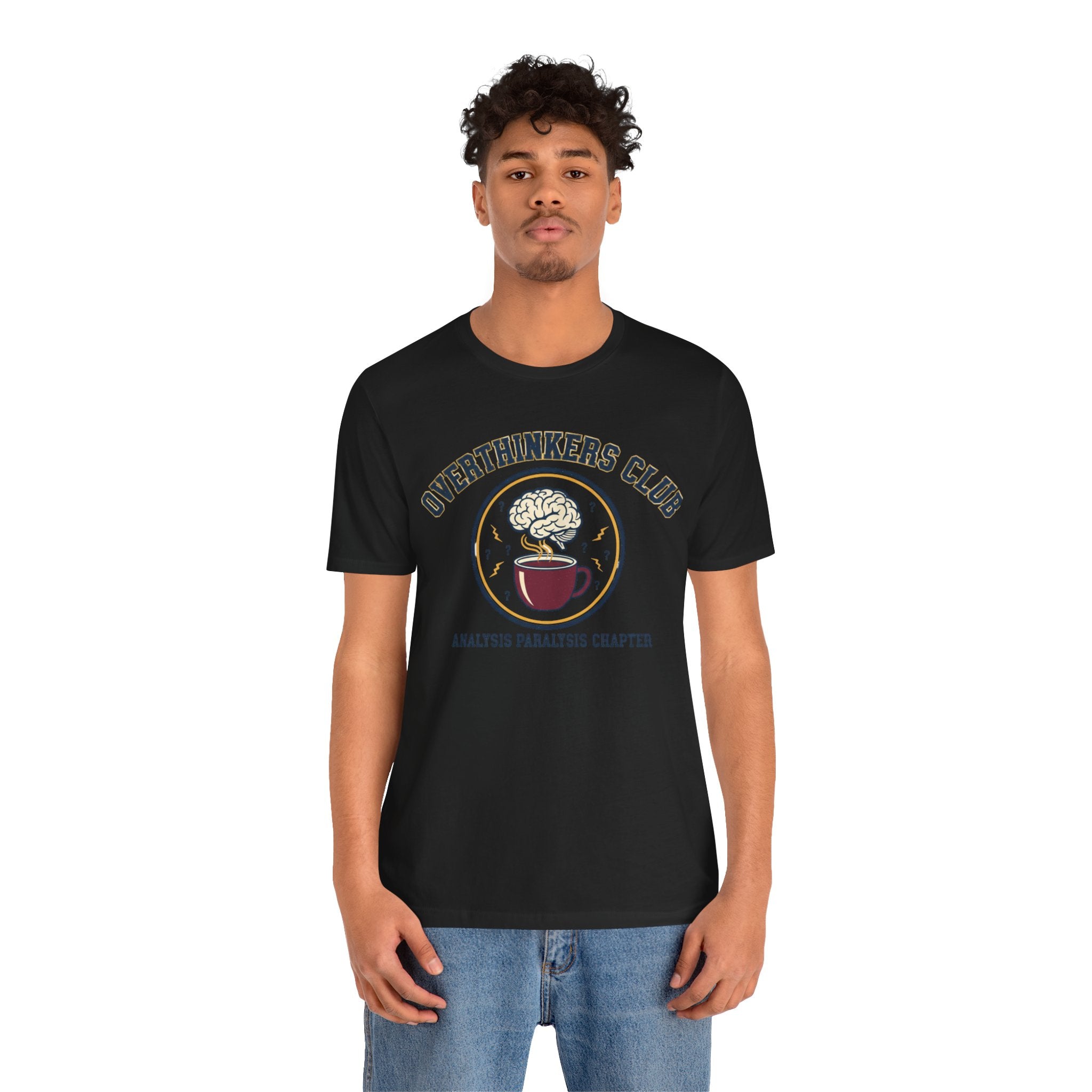 Overthinkers Club Tee | irony club shirt, varsity style shirt