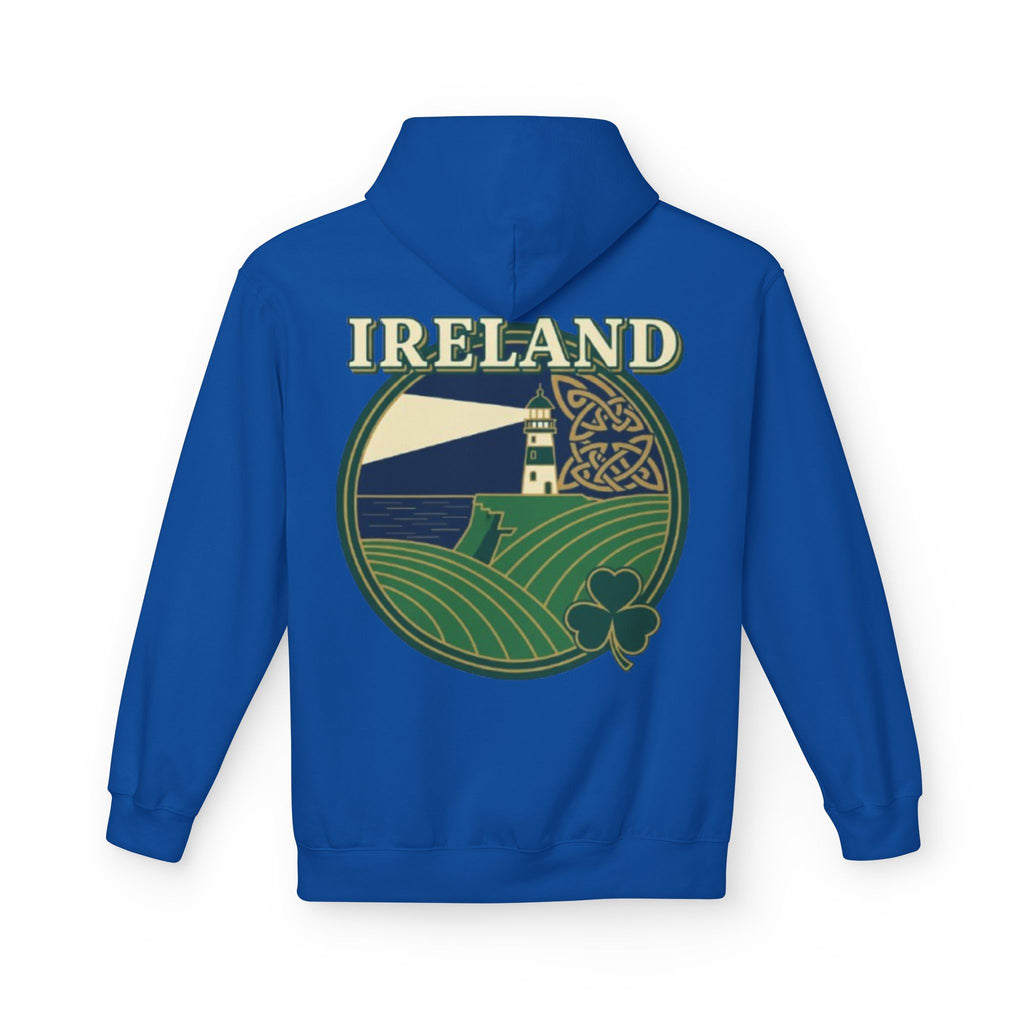 Ireland Lighthouse Hoodie — Celtic Shamrock Travel Sweatshirt