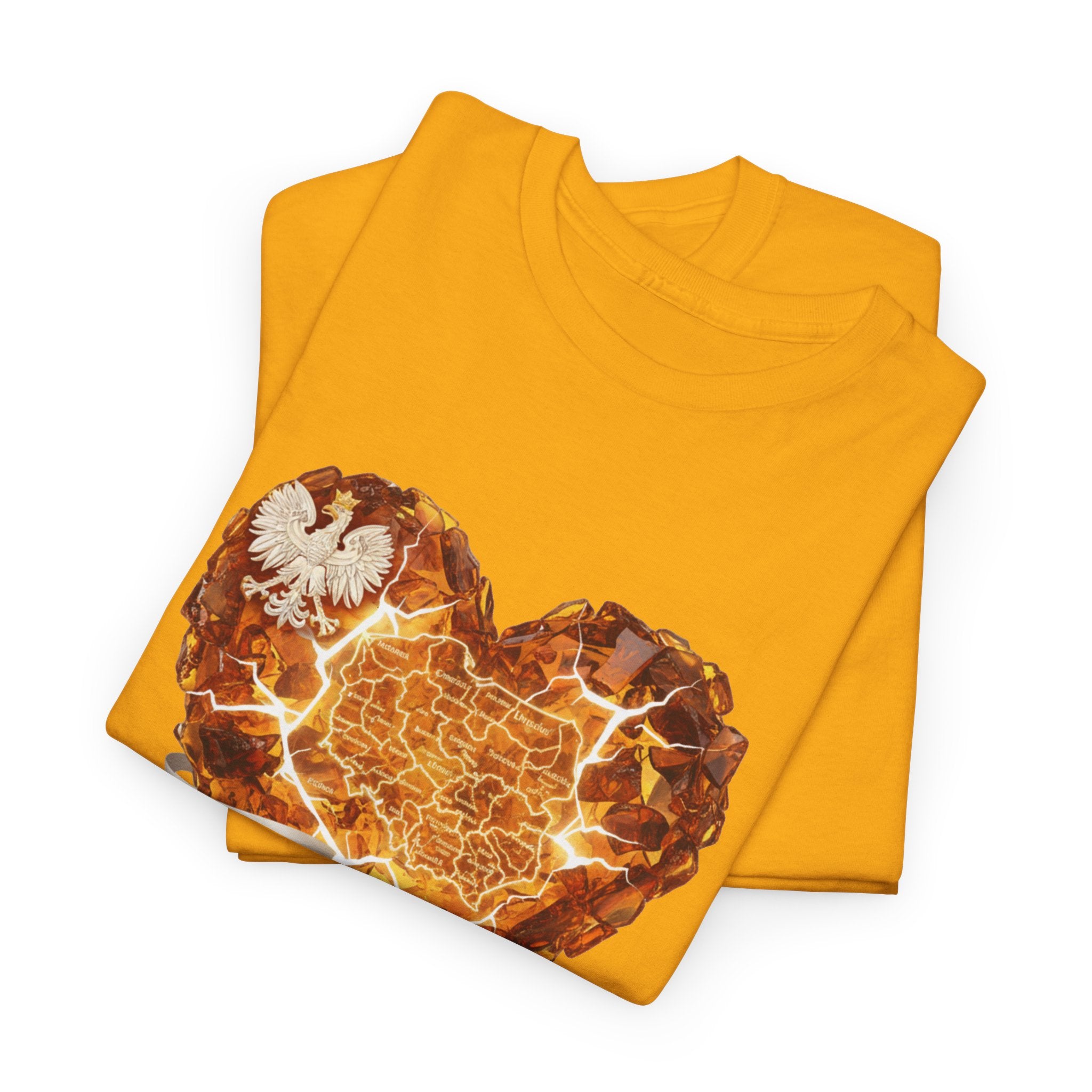 Polish Pride Heart Flame Tee | Polska Heritage T-Shirt