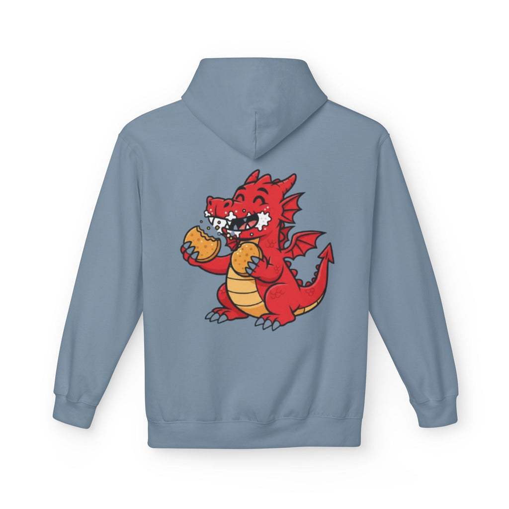 Welsh Dragon Hoodie — Retro Flag Front & Cute Red Dragon Back