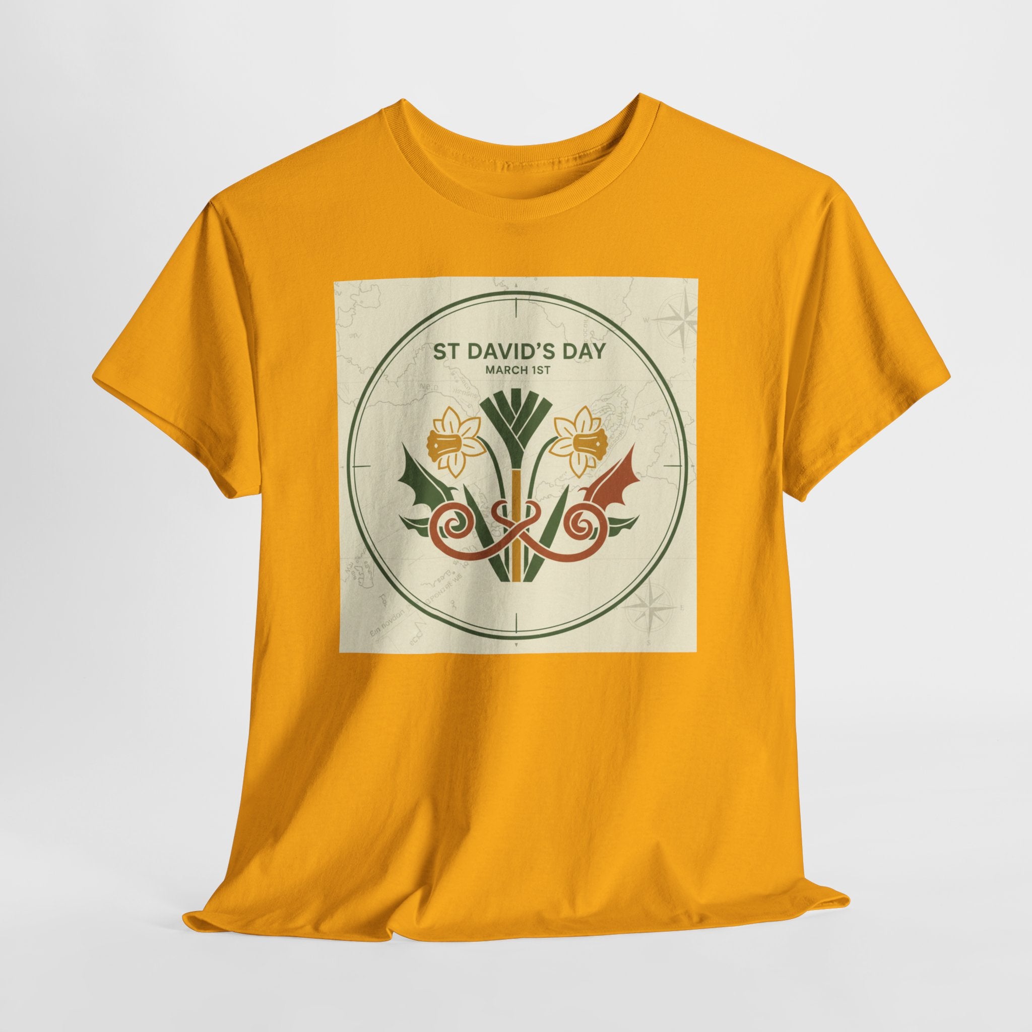 St. David's Day Floral Tee — Welsh Daffodil & Leek Celebration Shirt