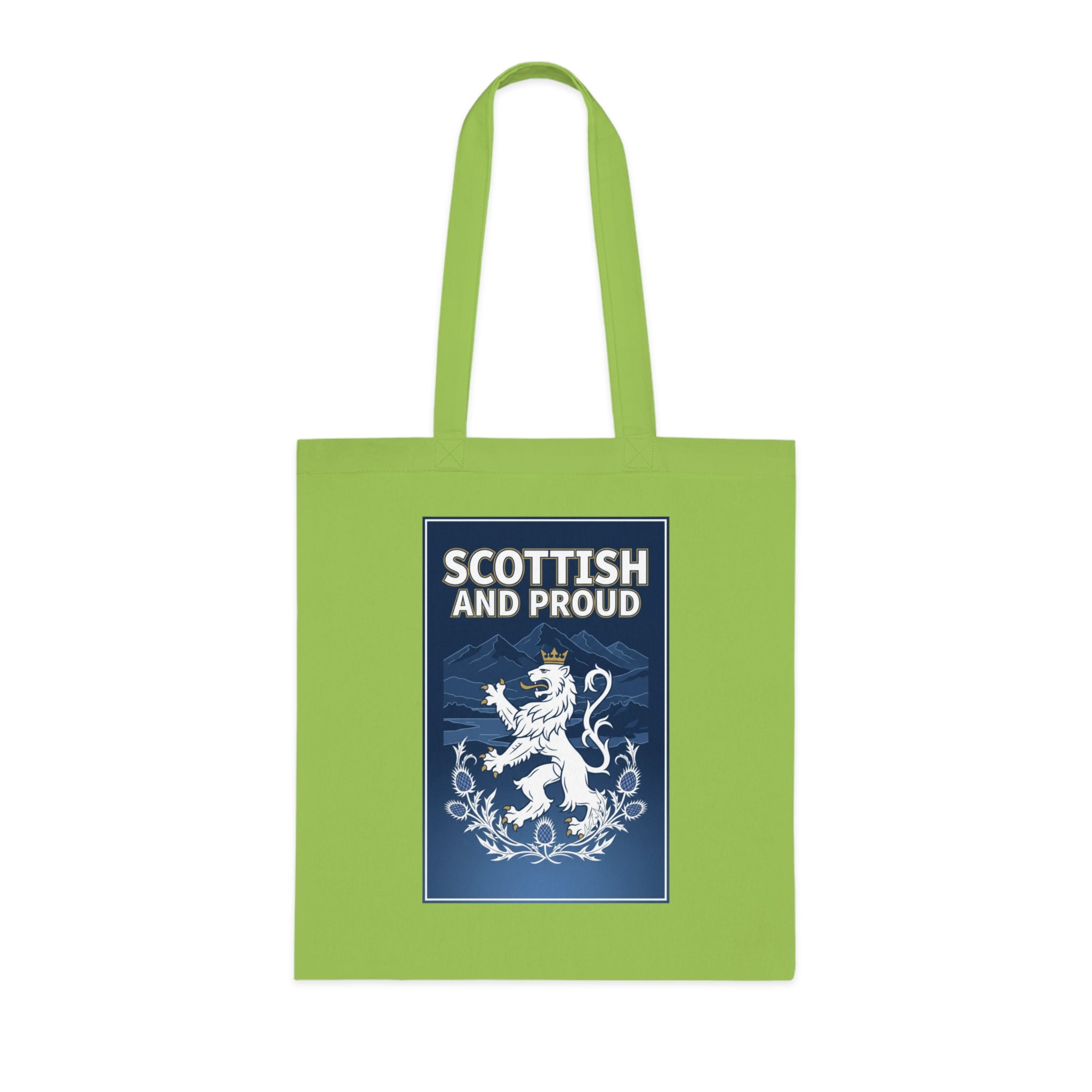 Scottish and Proud Tote Bag — Cotton Grocery & Market Tote with Lion Rampant Design