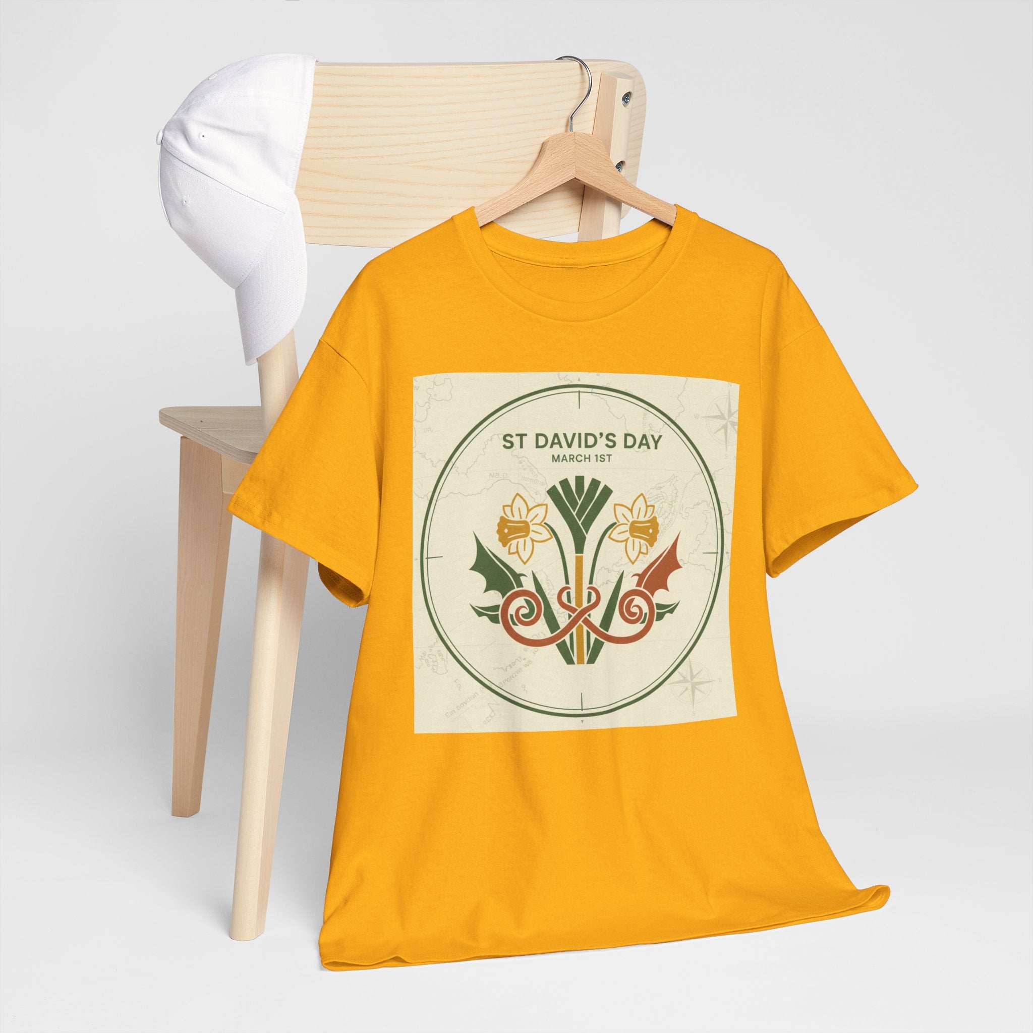 St. David's Day Floral Tee — Welsh Daffodil & Leek Celebration Shirt
