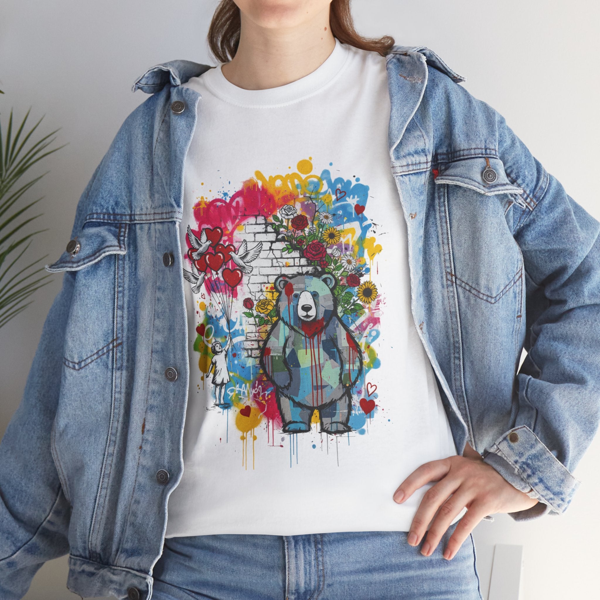 Graffiti Bear T-Shirt — Colourful Street Art Bear Graphic Tee