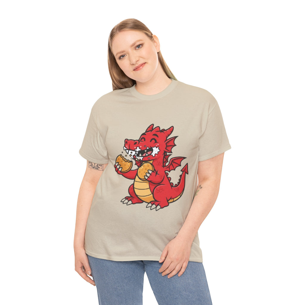 Red Dragon Eating Tacos T-Shirt — Cute Cartoon Taco Lover Tee