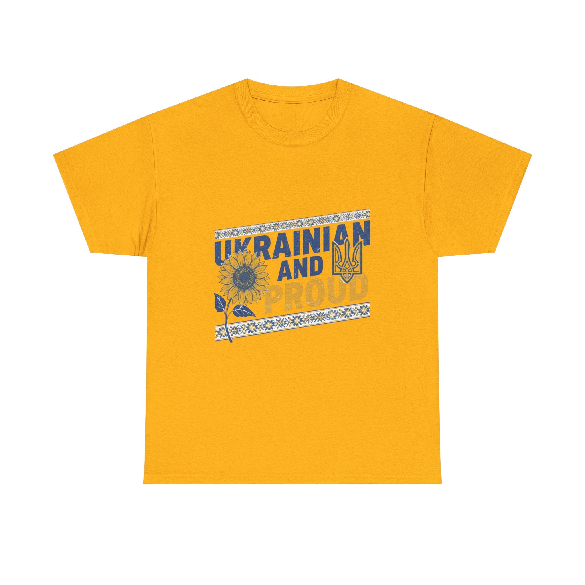 Ukrainian and Proud T-Shirt — Sunflower & Trident Patriotic Tee