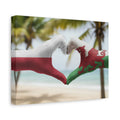 Welsh & Polish Flag Heart Canvas — Matte Stretched Wall Art