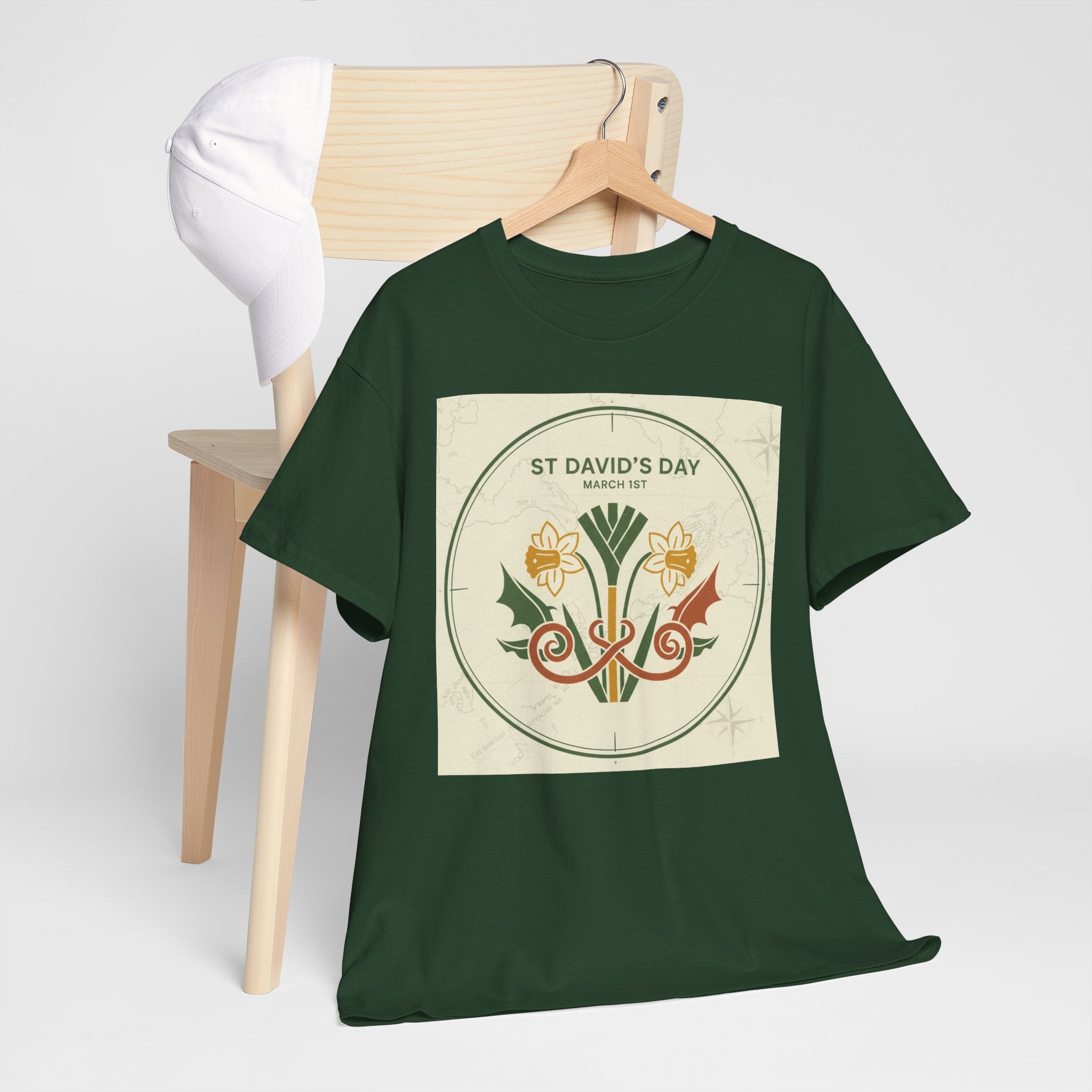 St. David's Day Floral Tee — Welsh Daffodil & Leek Celebration Shirt