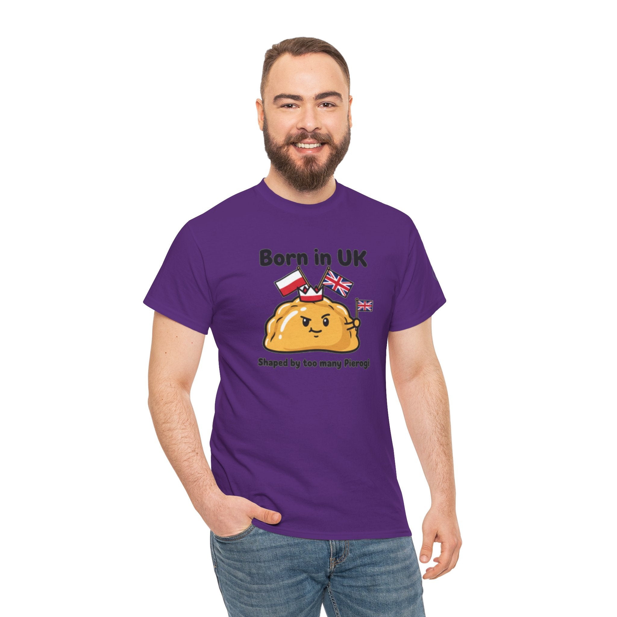 Born in UK Pierogi T‑Shirt — Funny Polish‑British Pride Tee