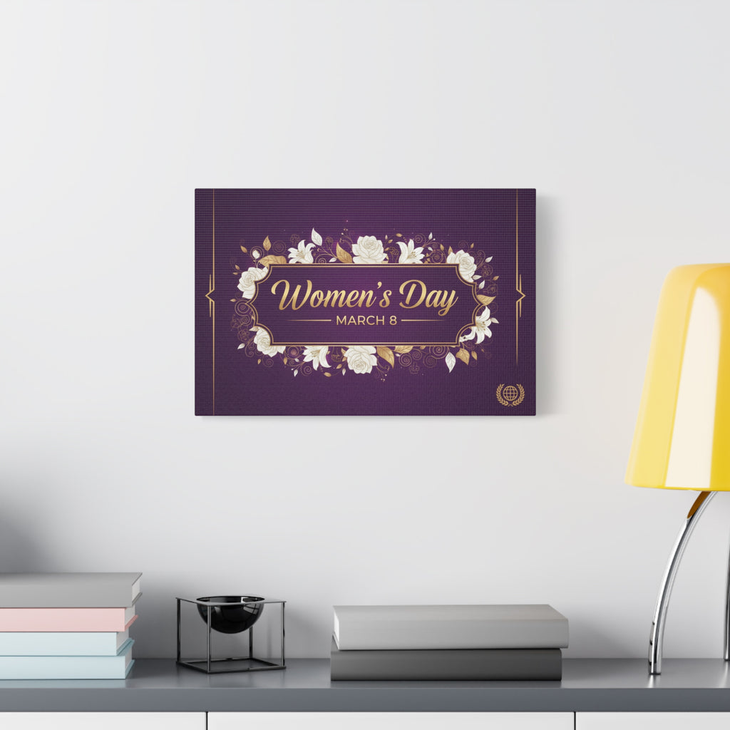 Women's Day March 8 Canvas Wall Art — Floral International Women's Day Decor