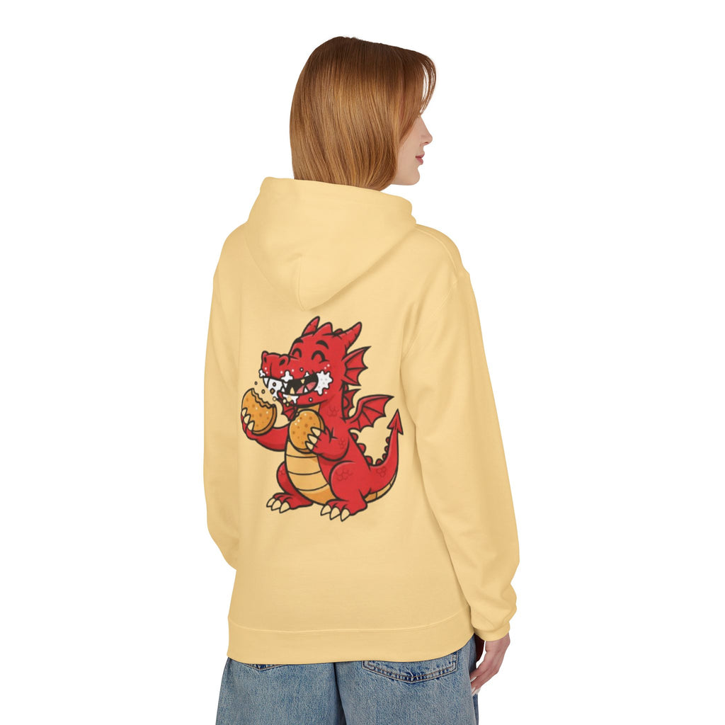 Welsh Dragon Hoodie — Retro Flag Front & Cute Red Dragon Back