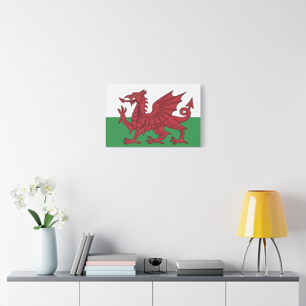 Welsh Flag Canvas Print — Red Dragon Matte Stretched Wall Art