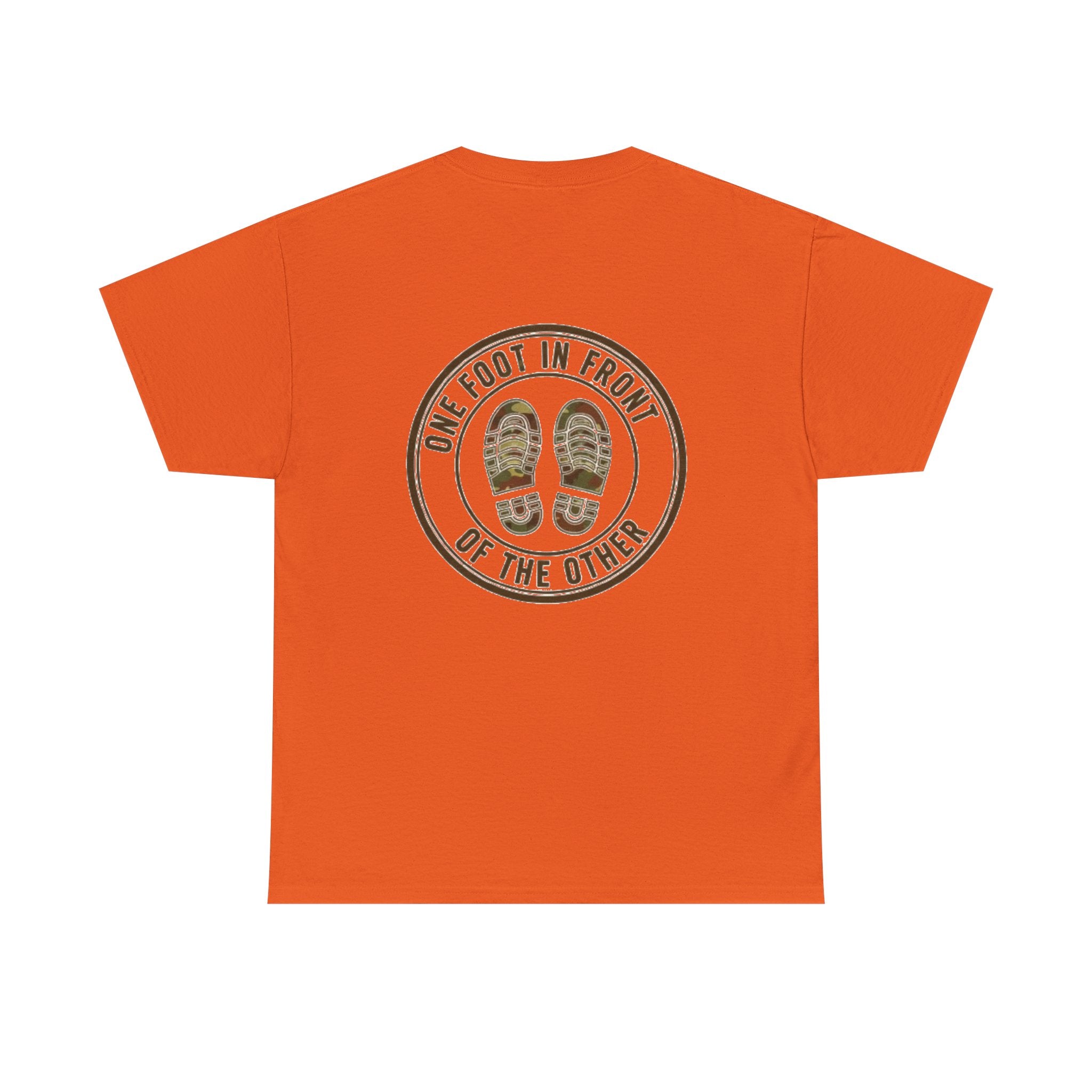 T-Shirt — Gallus Logo Front & “One Foot In Front Of The Other” Motivational Back