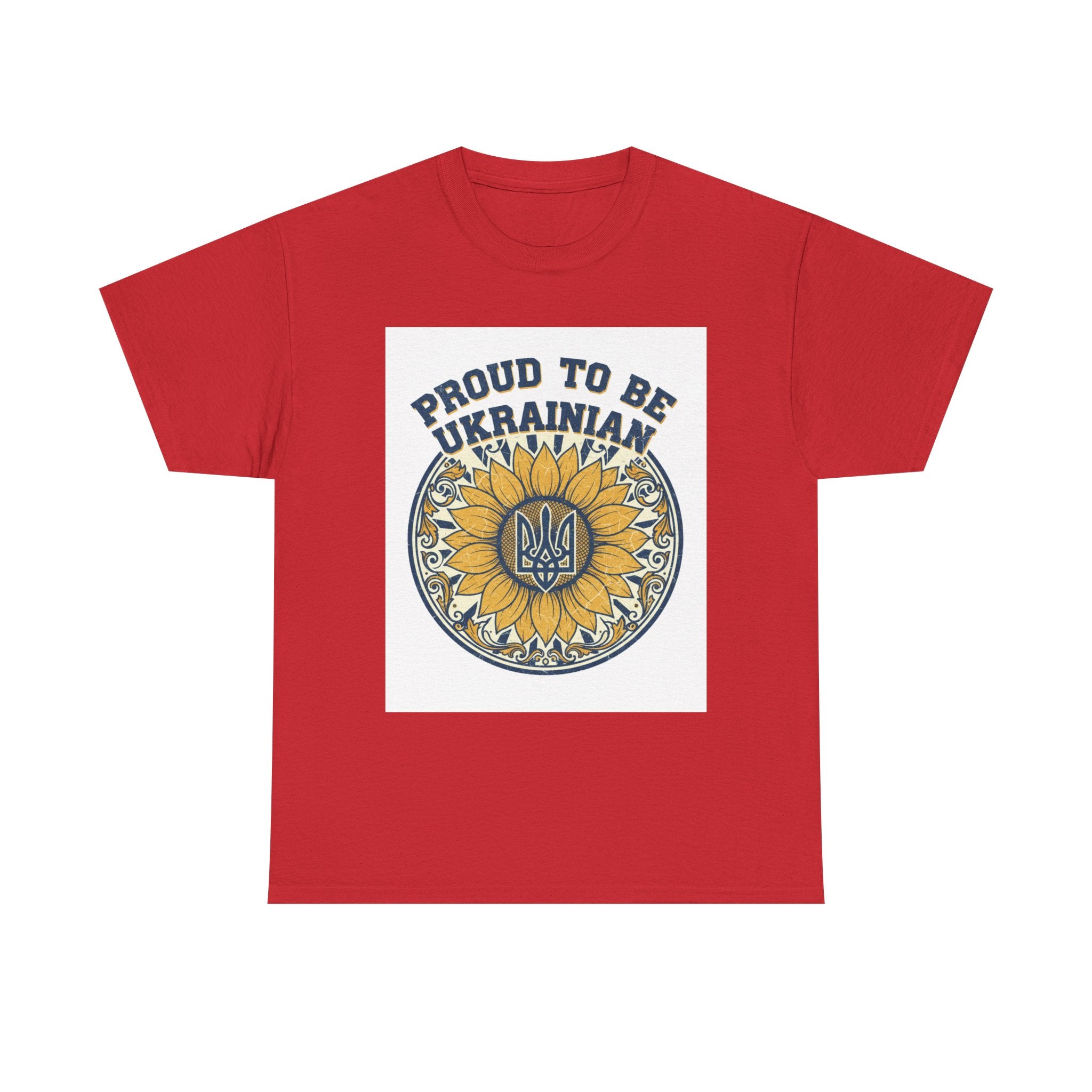 Proud to Be Ukrainian T-Shirt — Sunflower & Trident Pride Tee