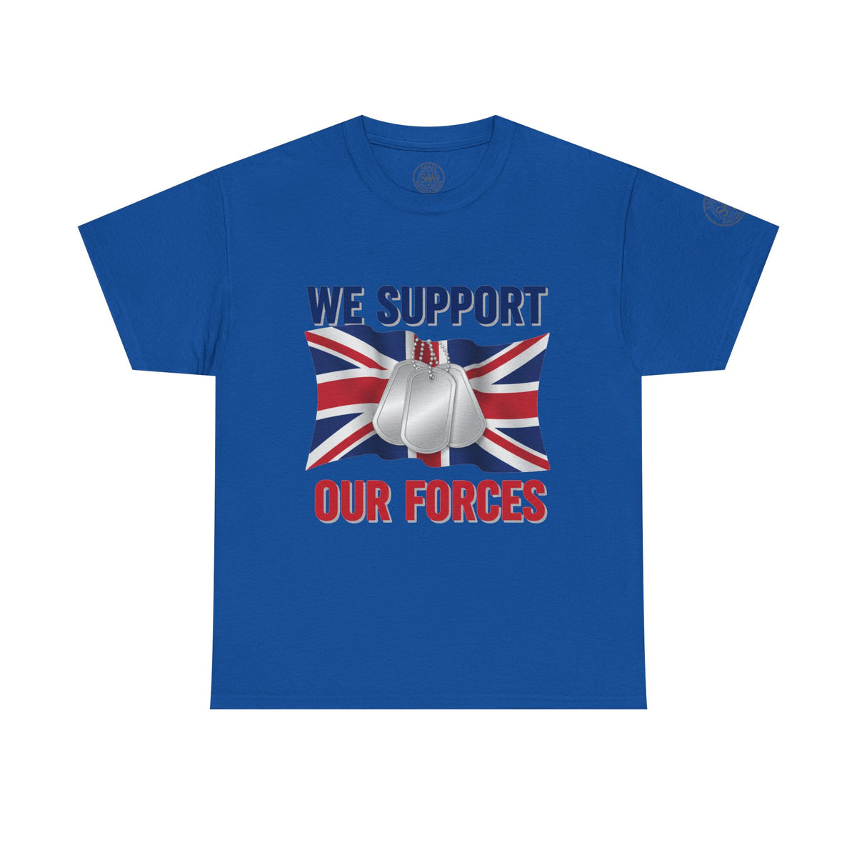 Support Our Forces T-Shirt — Union Jack & Dog Tags Military Tee — product image 10