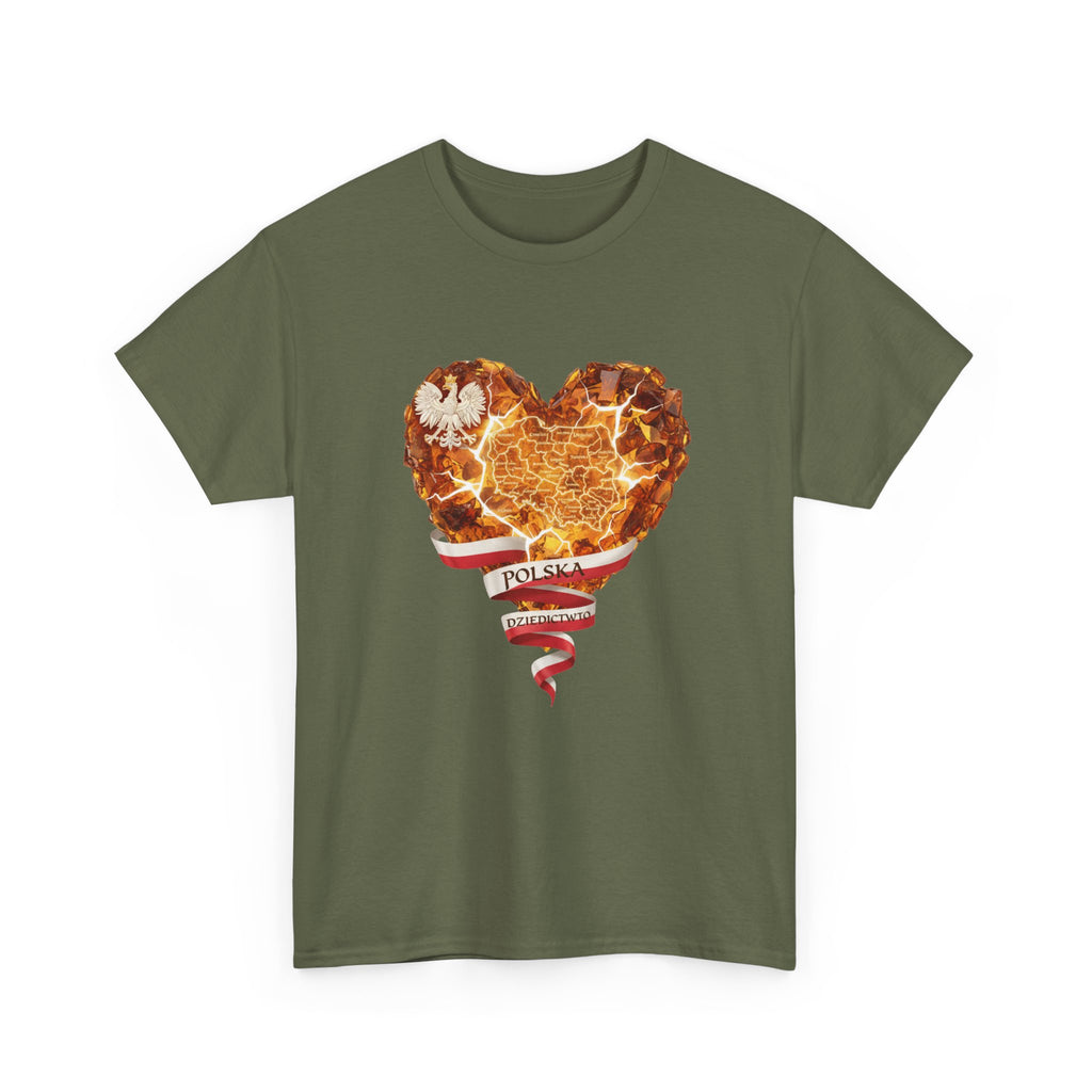 Polish Pride Heart Flame Tee | Polska Heritage T-Shirt