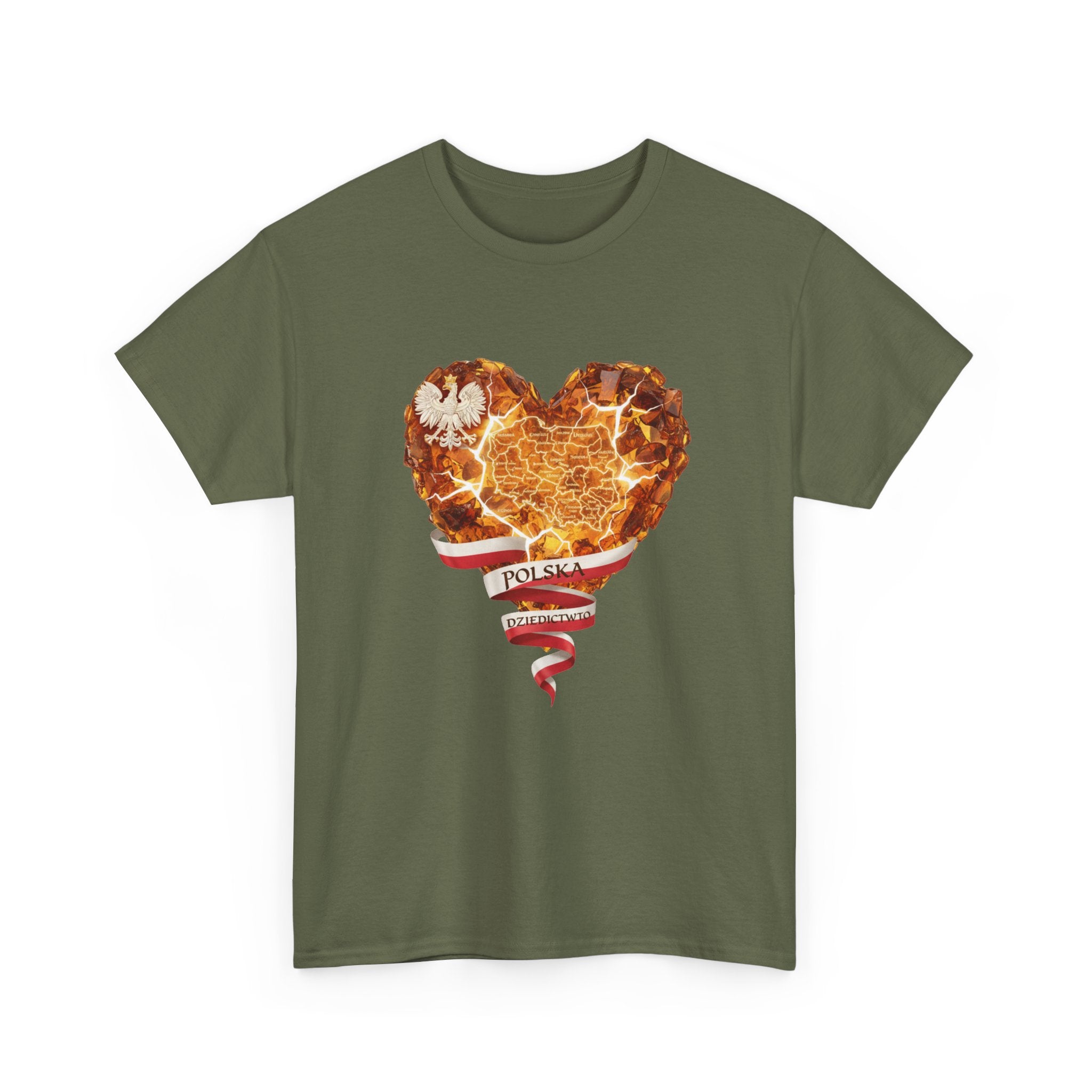 Polish Pride Heart Flame Tee | Polska Heritage T-Shirt