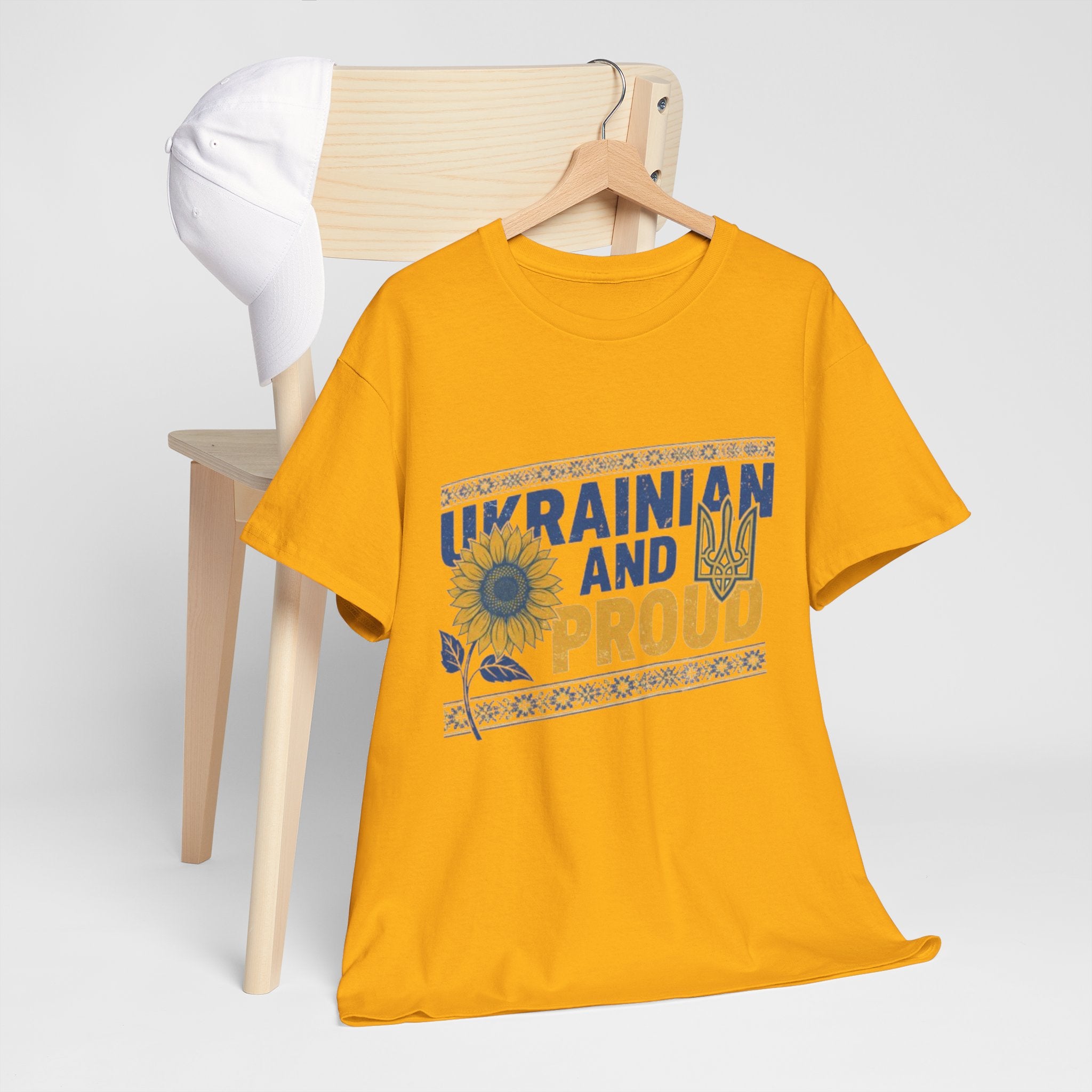 Ukrainian and Proud T-Shirt — Sunflower & Tryzub Patriotic Tee