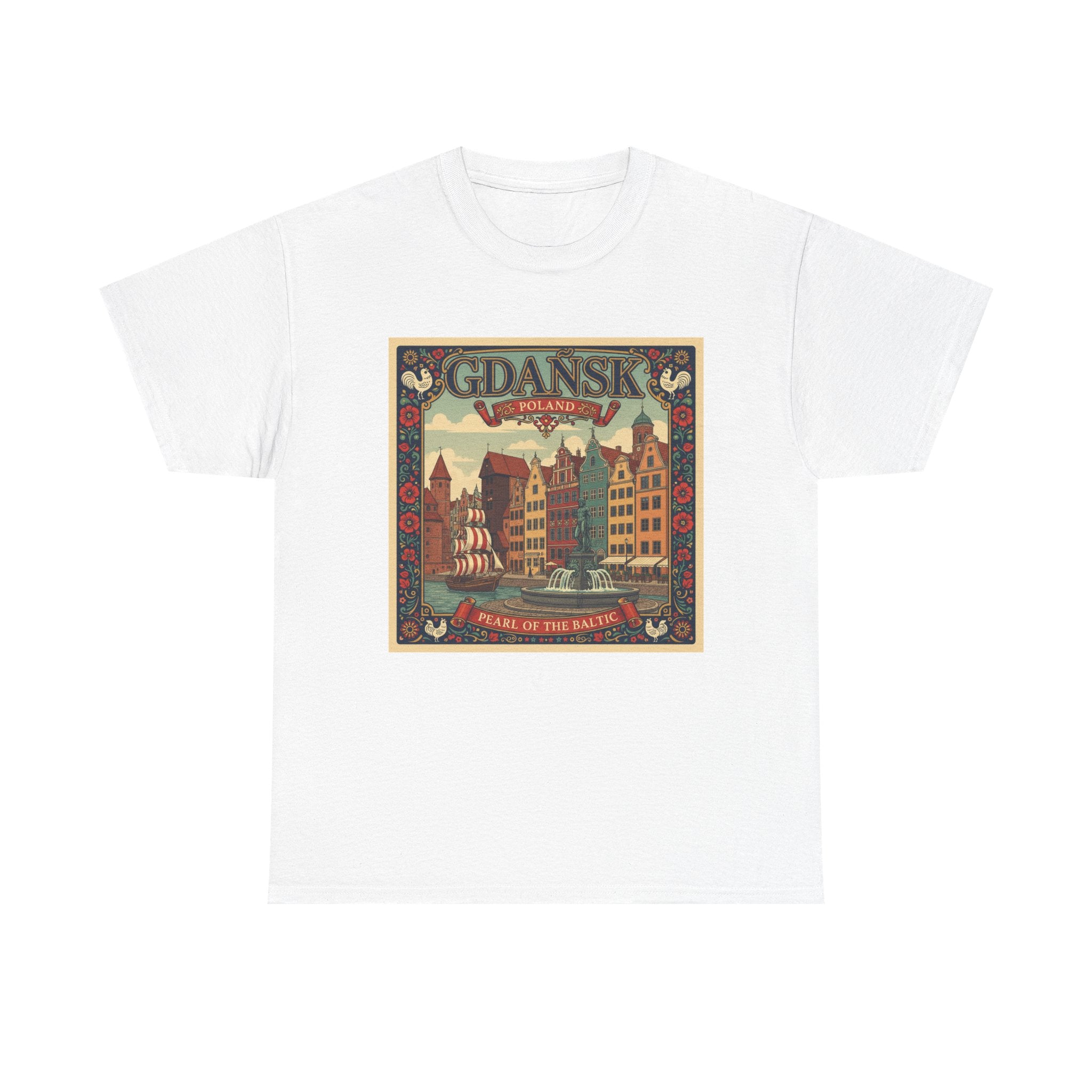 Gdańsk Vintage Travel Tee – Polish Harbor Retro Poster T‑Shirt