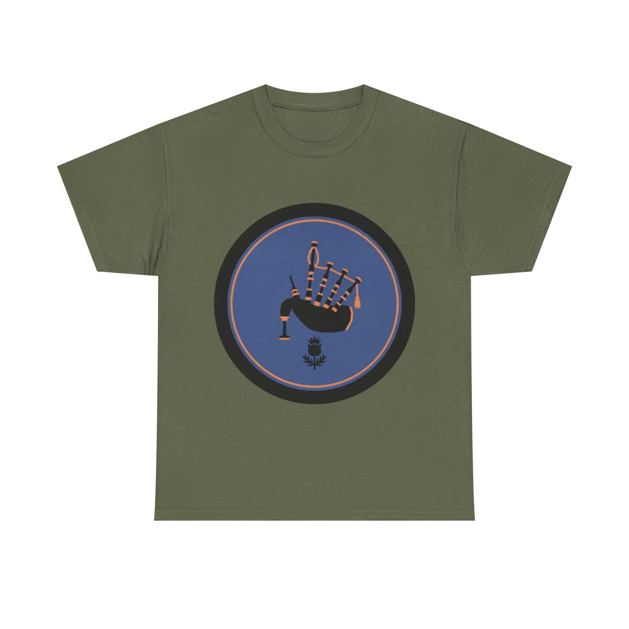 Bagpipes Crest T‑Shirt — Scottish Pride Circle Logo Tee