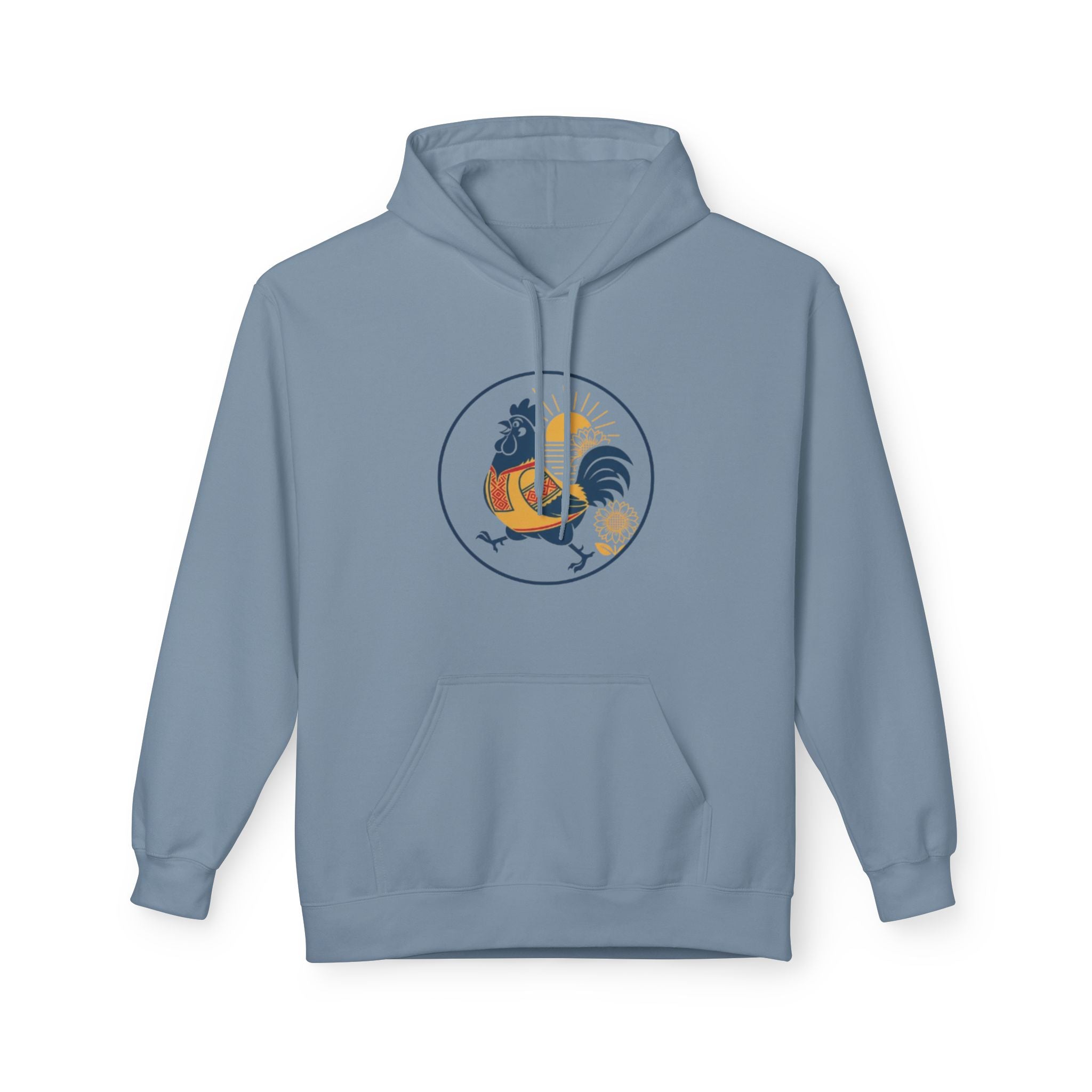 Rooster Circle Graphic Hoodie — Vintage Farmhouse Rooster Pullover