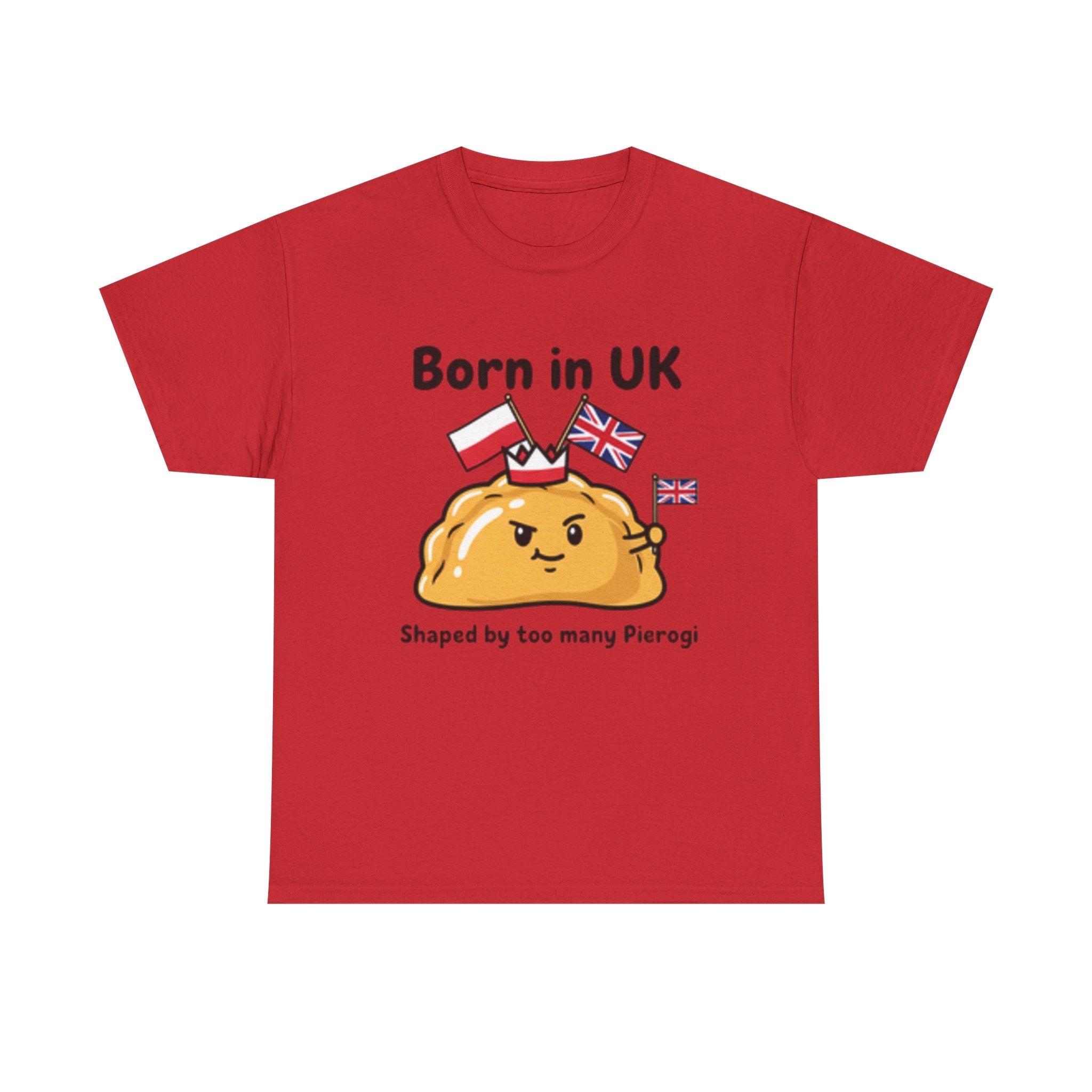 Born in UK Pierogi T‑Shirt — Funny Polish‑British Pride Tee