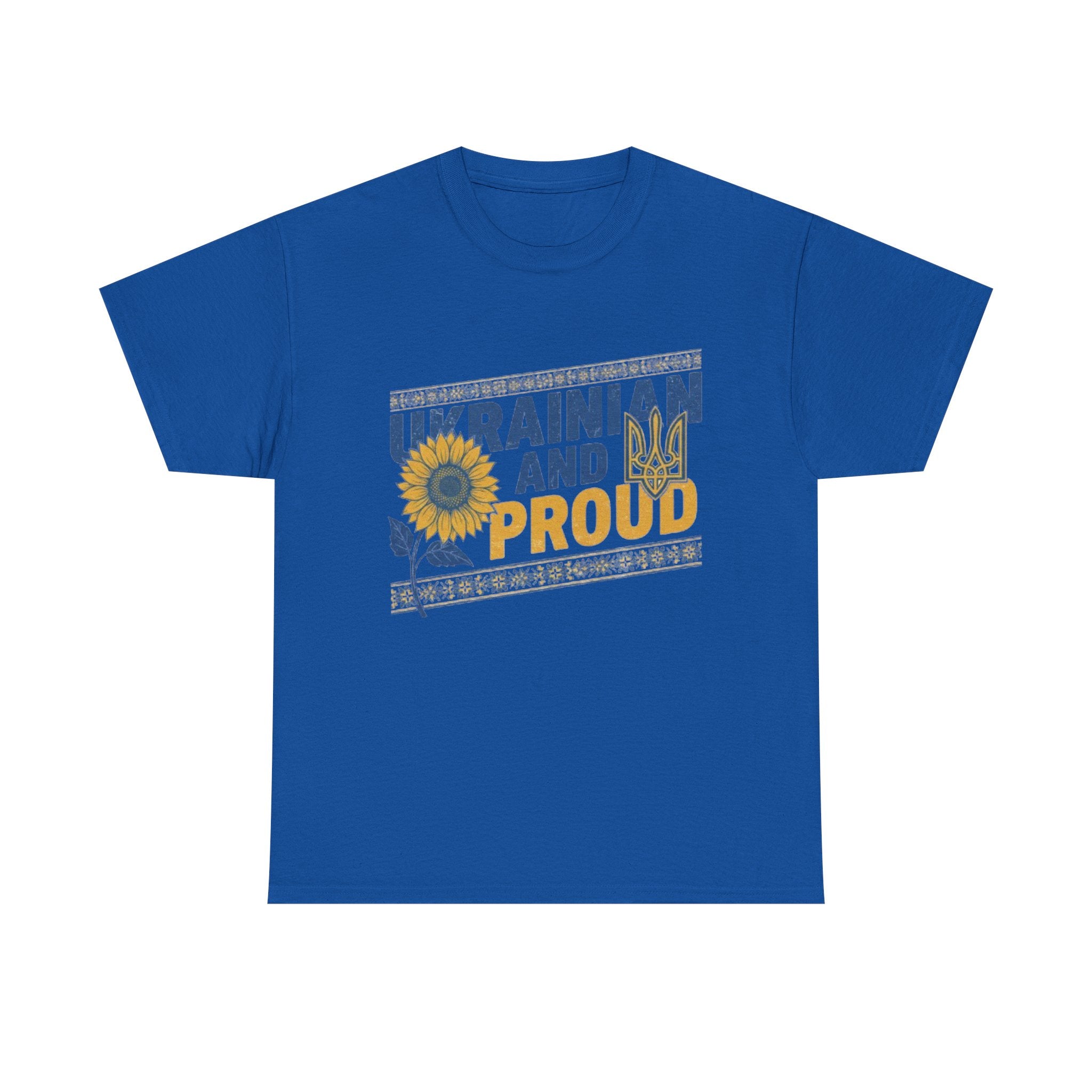 Ukrainian and Proud T-Shirt — Sunflower & Tryzub Patriotic Tee