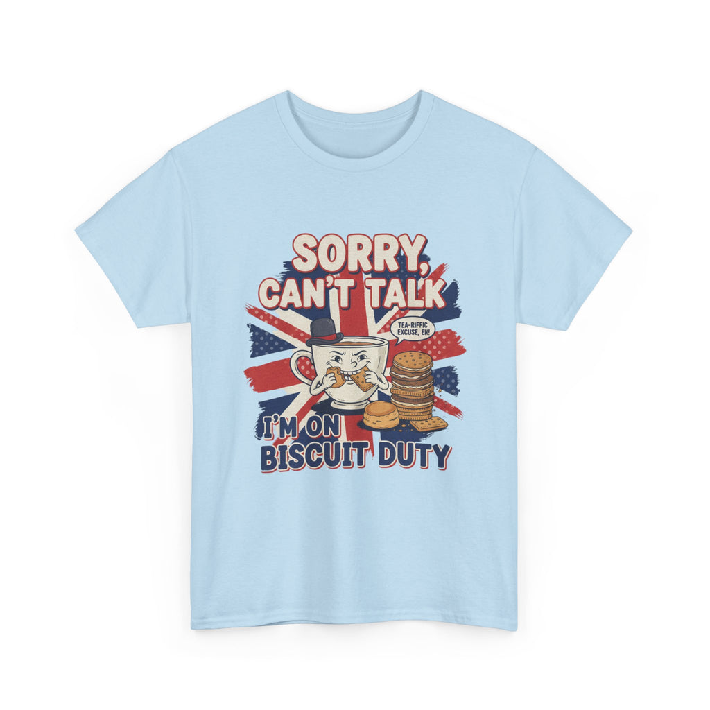 Biscuit Duty T‑Shirt - "Sorry Can't Talk, I'm On Biscuit Duty" British Tea & Biscuit Graphic Tee